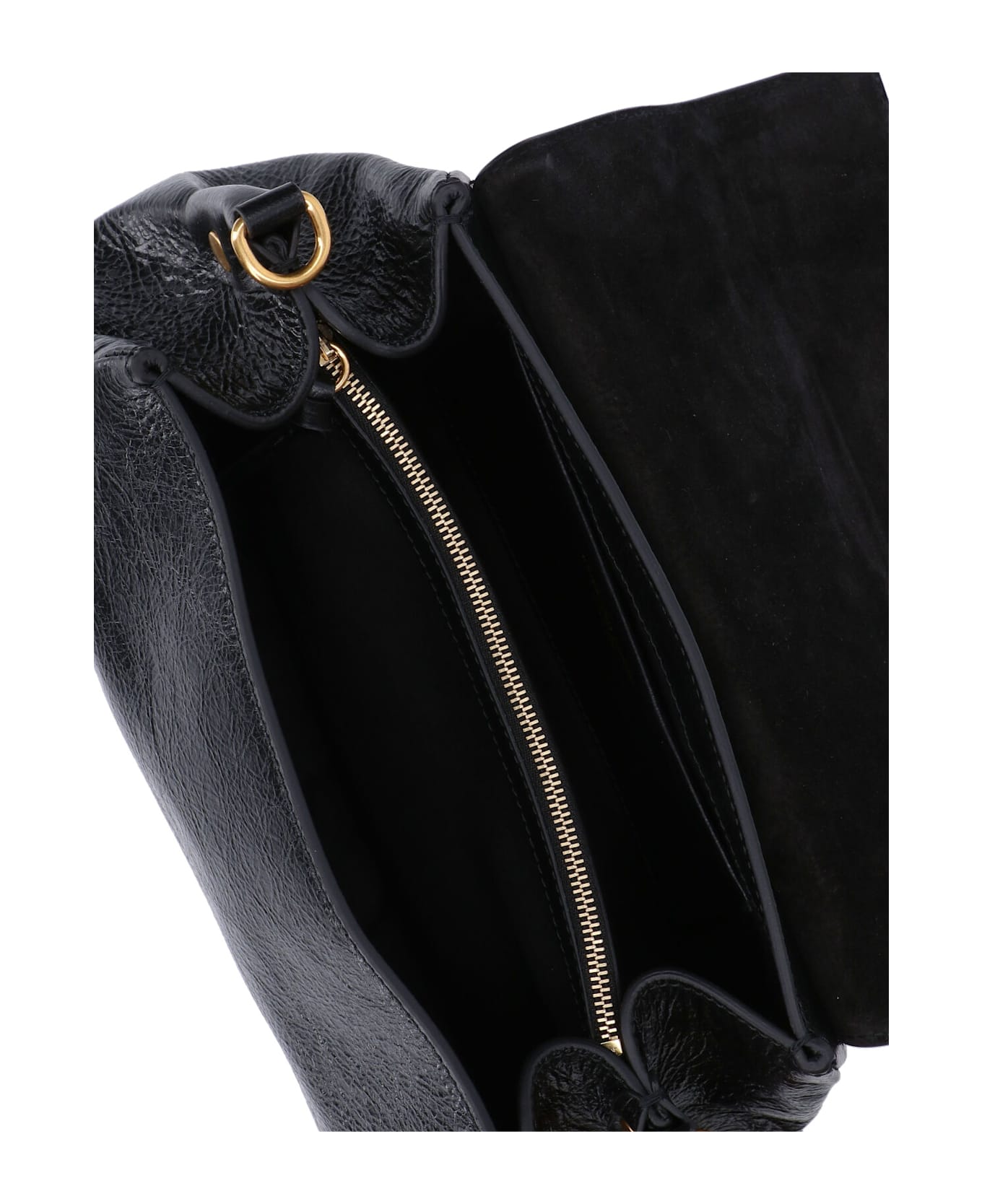 Dries Van Noten Leather Shoulder Bag - Black  
