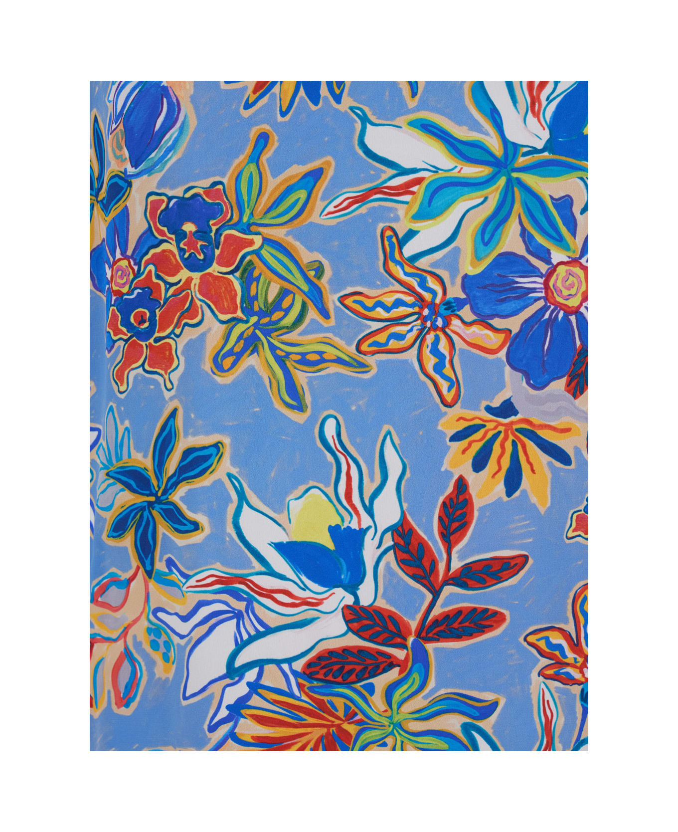 Momonì 
murui
 Light Bluedress With All-over Floral Print In Silk Woman - Multicolor