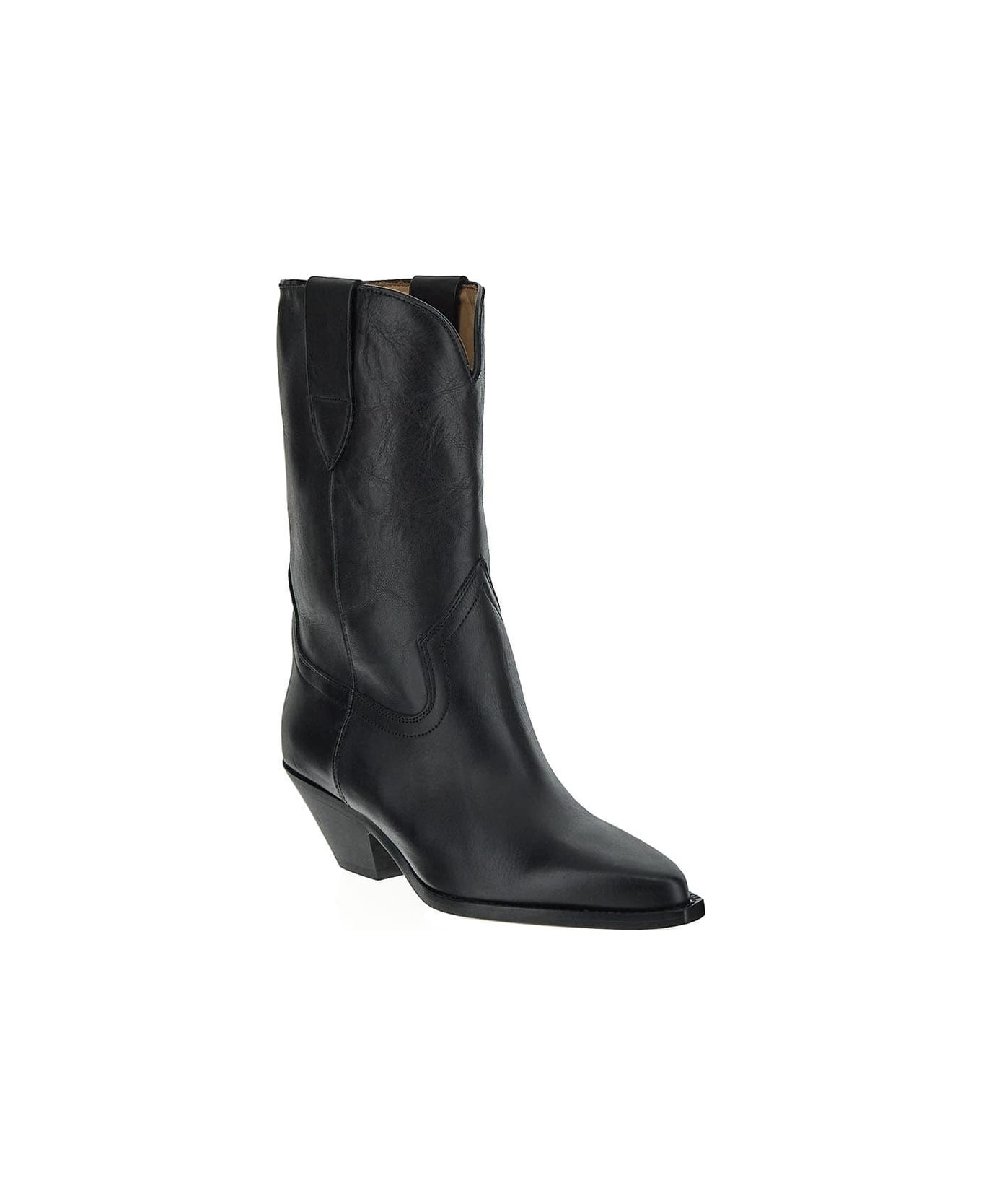 Isabel Marant Cow Leather Cowboy Boots - Black
