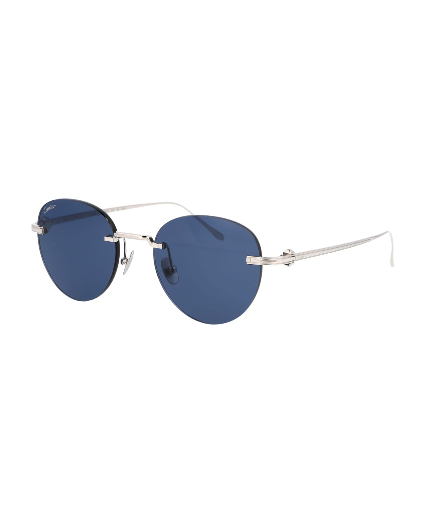 Cartier Eyewear Ct0331s Sunglasses - 001 SILVER SILVER BLUE