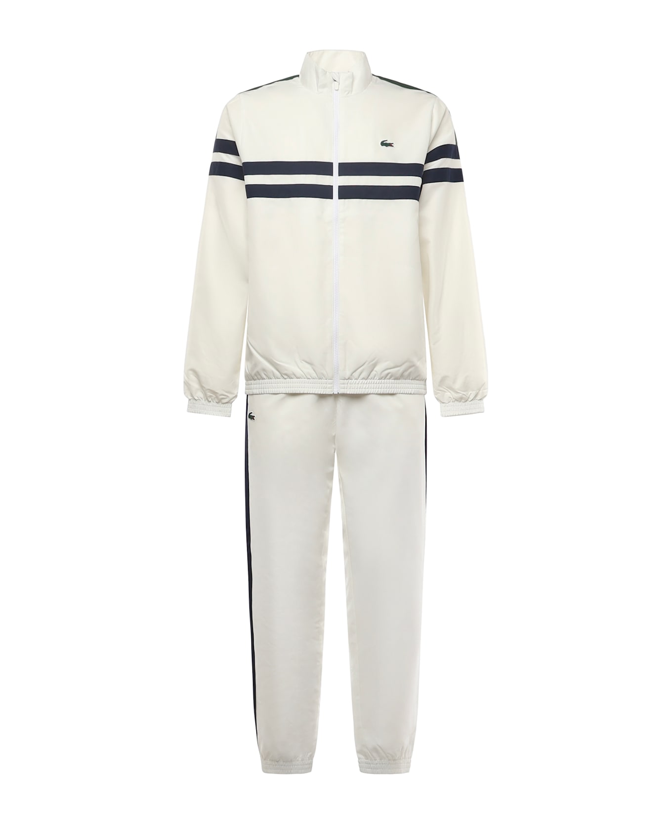 Lacoste Printed Tennis Tracksuit - White, Navy Blue, Green
