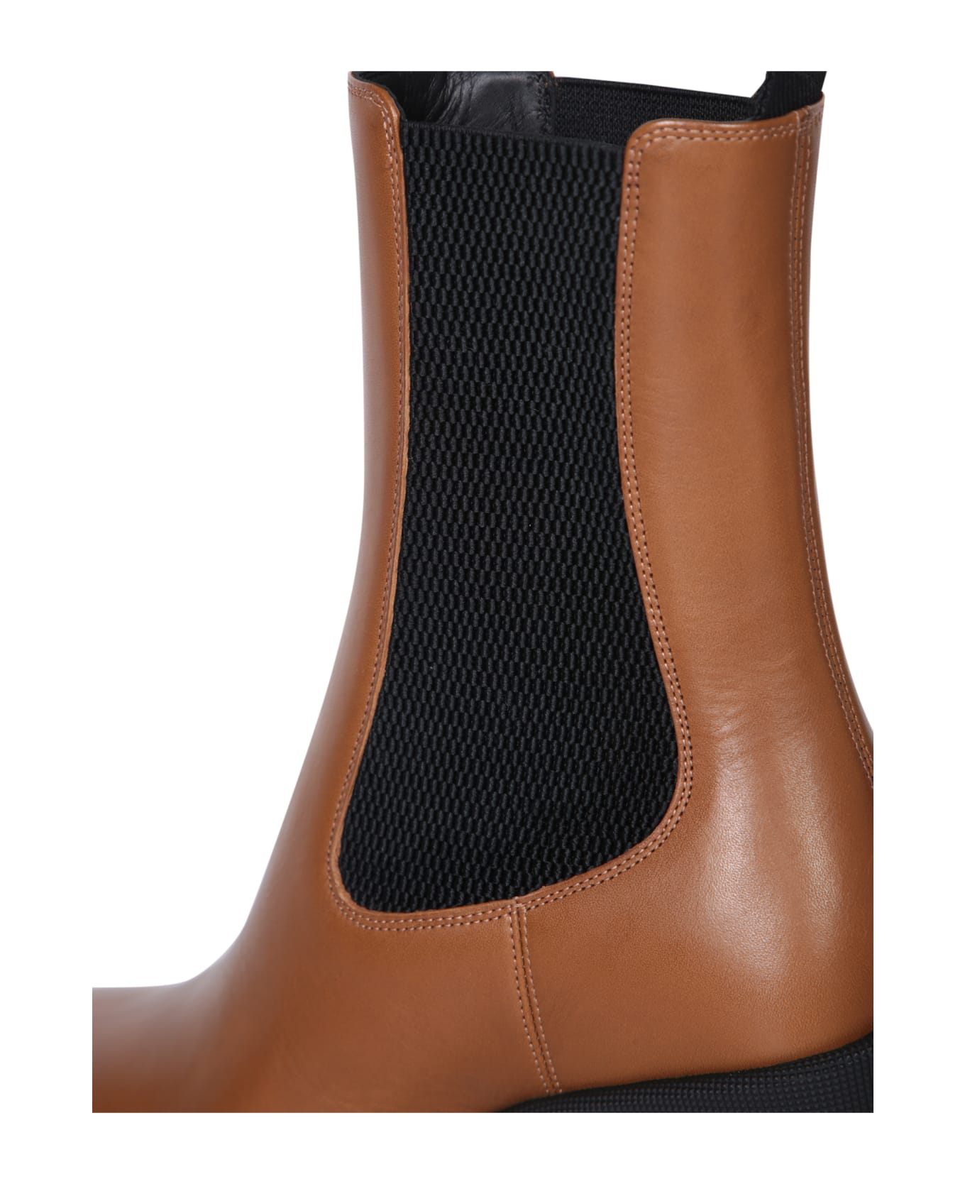 Burberry Roundtoe Heeled Ankle Boots - Brown