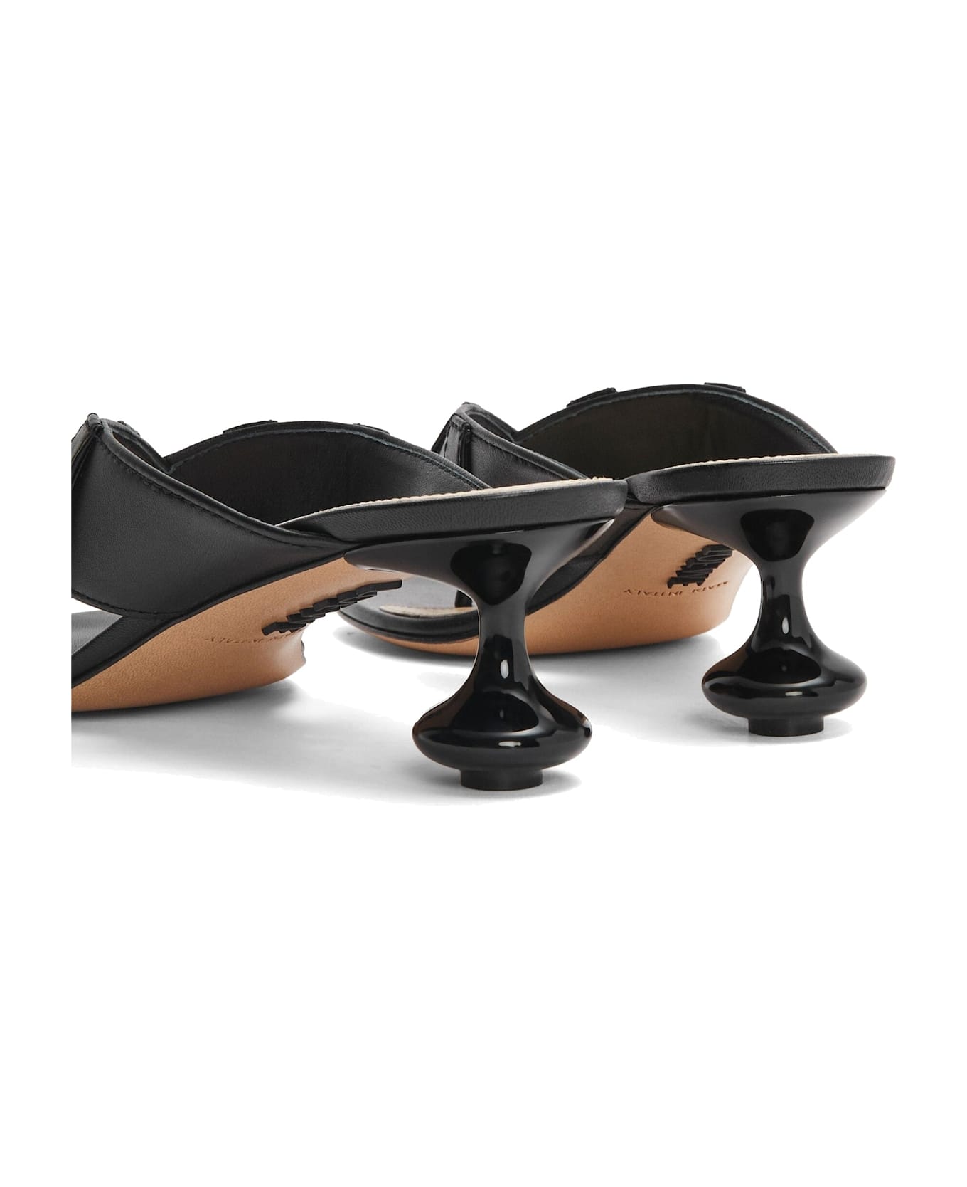 Loewe Toy Panta 45mm Leather Sandals - Black