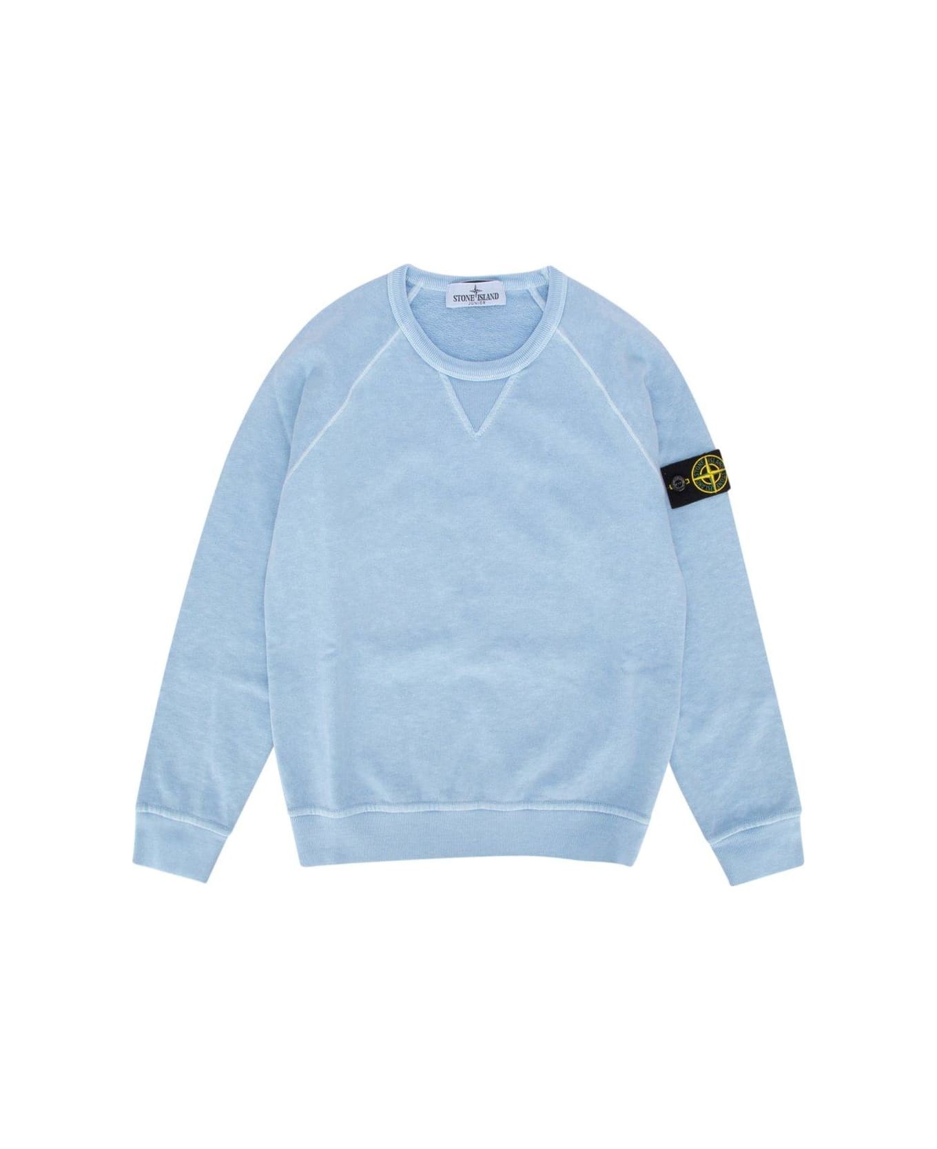 Stone Island Compass-patch Crewneck Sweatshirt - BLUE ニットウェア＆スウェットシャツ