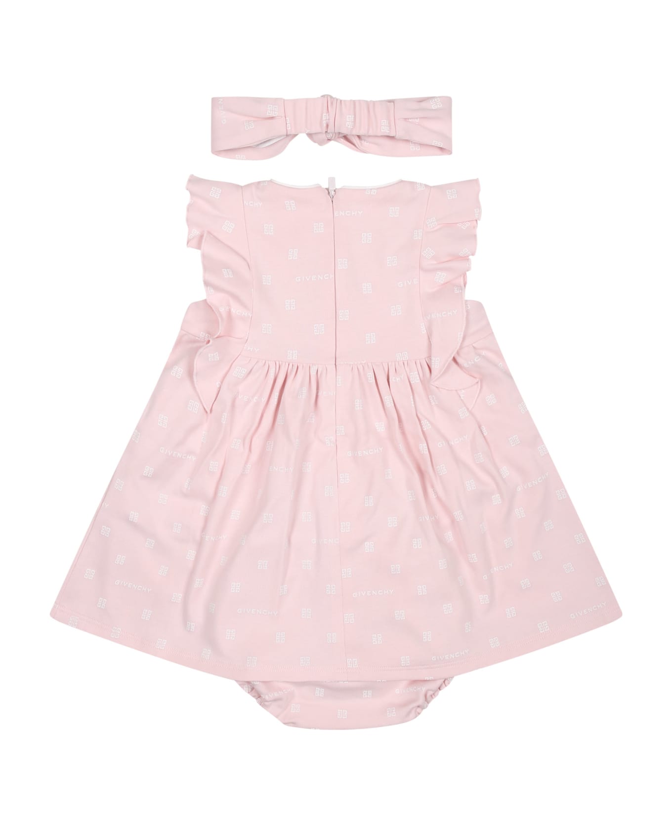 Givenchy Pink Set For Baby Girl With All-over 4g - Pink ウェア