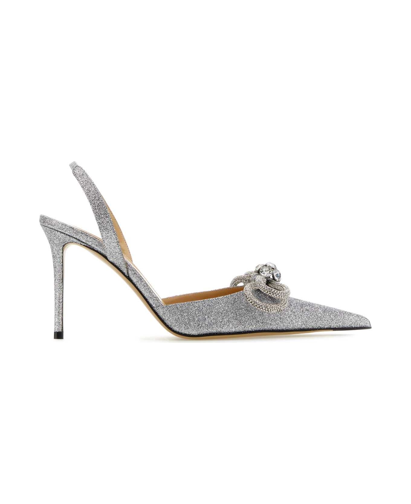 Mach & Mach Silver Fabric Pumps - SILVER