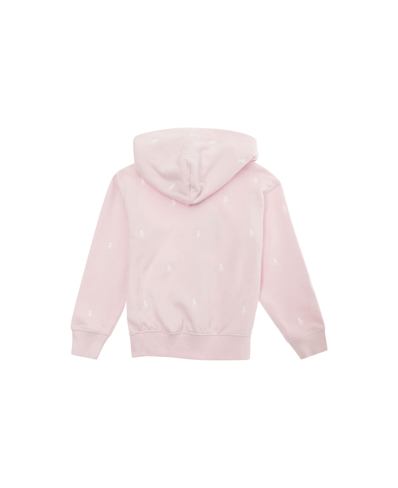 Polo Ralph Lauren Pink Hoodie With Embroidered Pony In Cotton Blend Girl - Pink ニットウェア＆スウェットシャツ