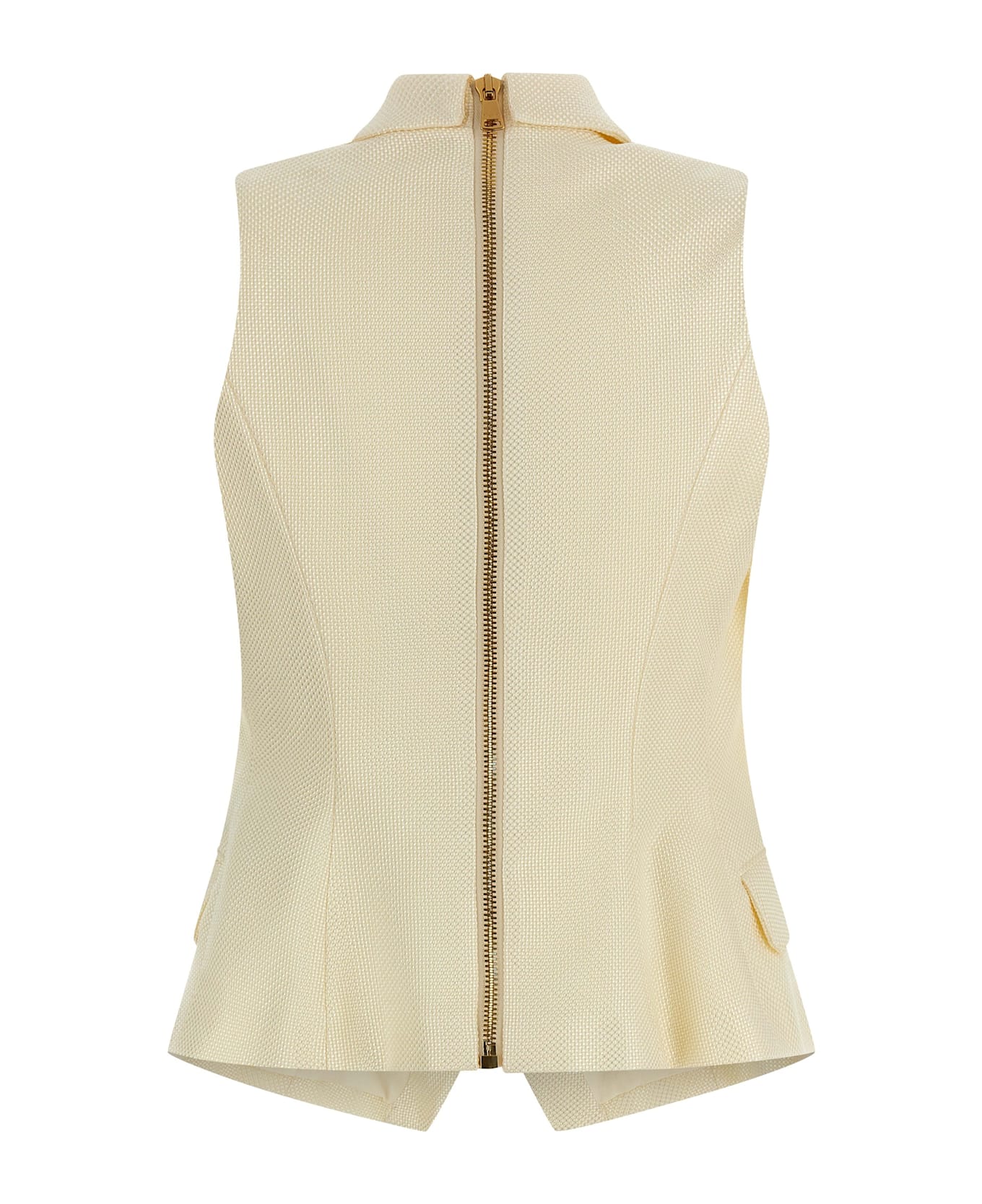 Balmain 
gold And Gold Coin
 Vest - ECRU