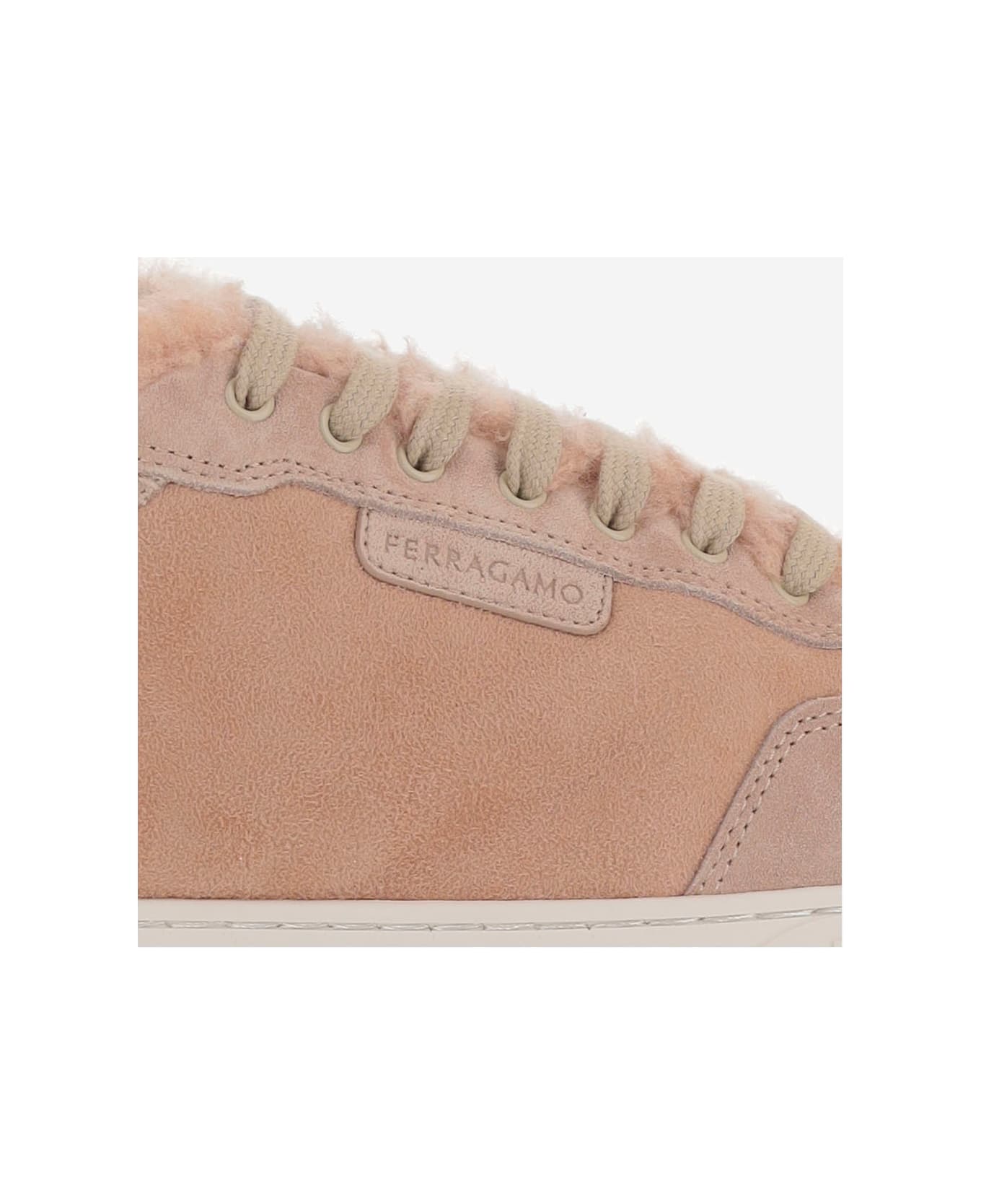 Ferragamo Athena Fur Sneakers - Pink