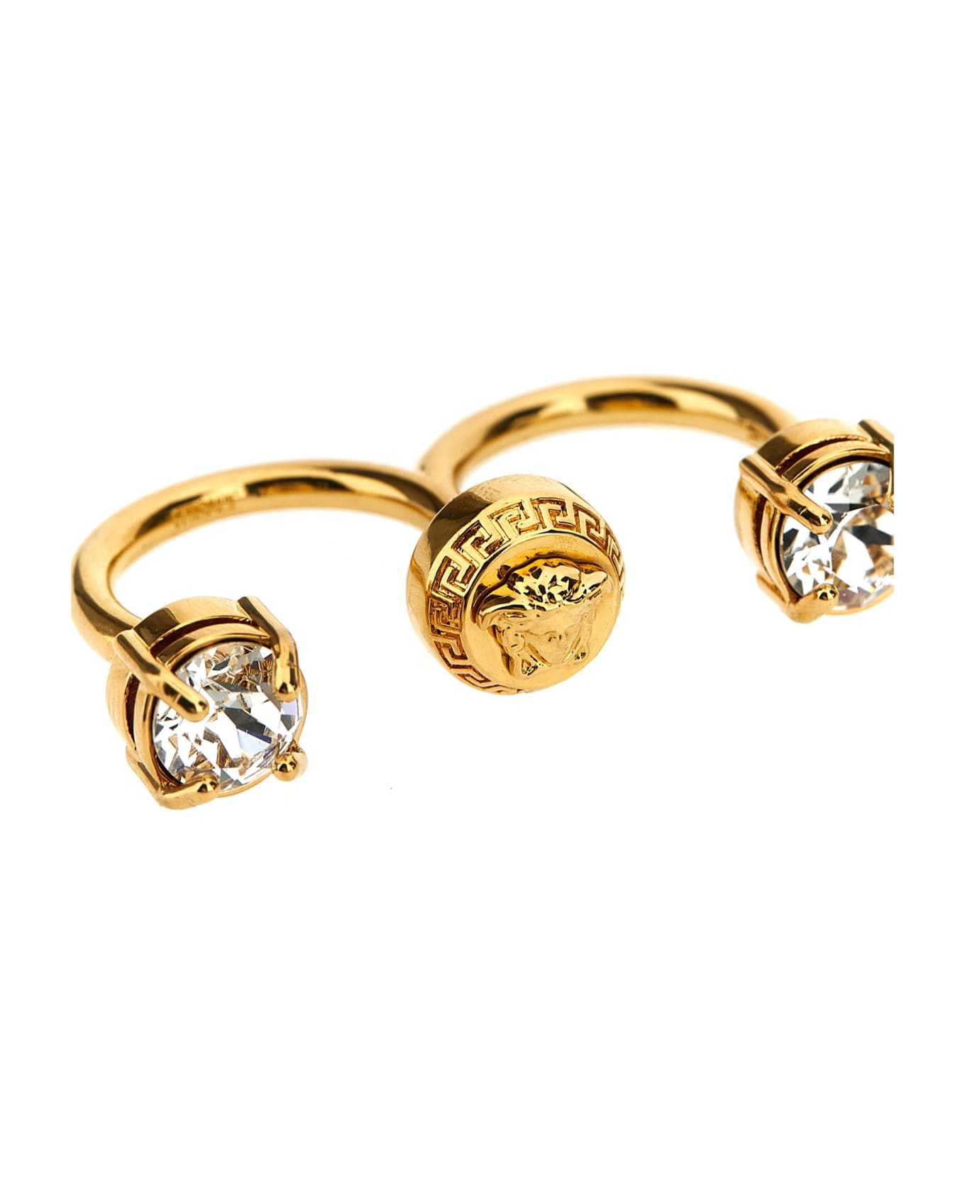 Versace 'medusa' Ring - Gold Crystal
