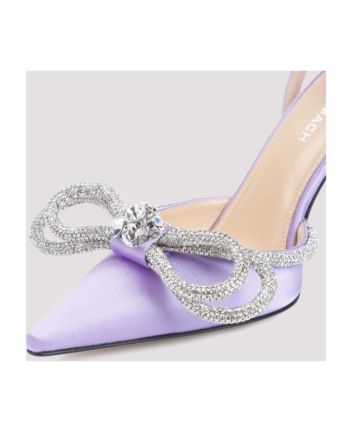 Mach & Mach Double Bow Lavender Satin High Heels Pumps - Lavender