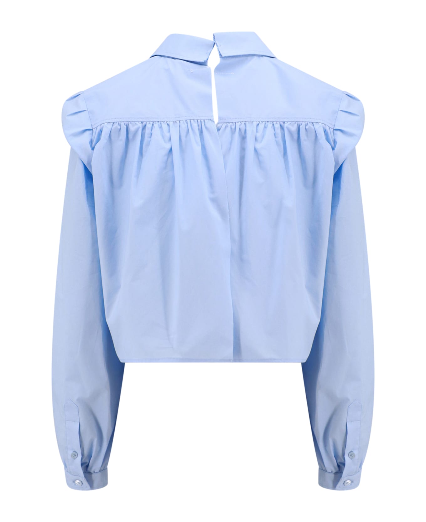 MM6 Maison Margiela Cropped Poplin Shirt - Blue