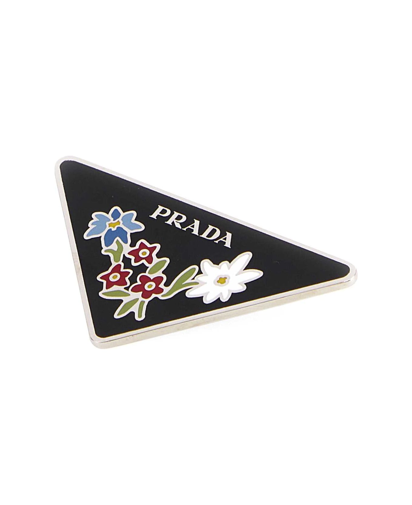 Prada Printed Metal Pin - ARGENTO