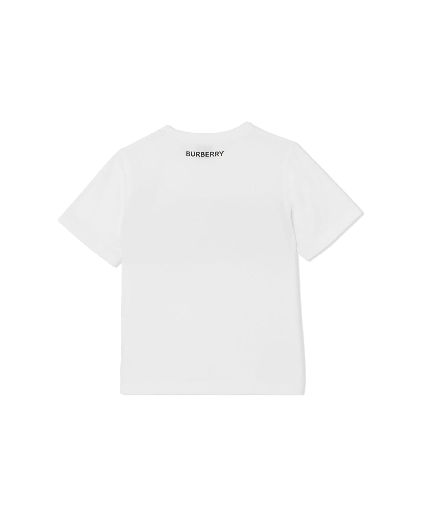 Burberry Cedar Checked Band T-shirt - White