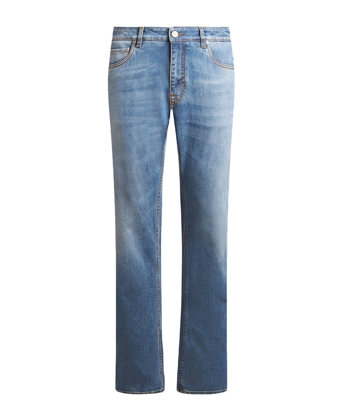 Etro Embroidered Straight Leg Jeans - Denim