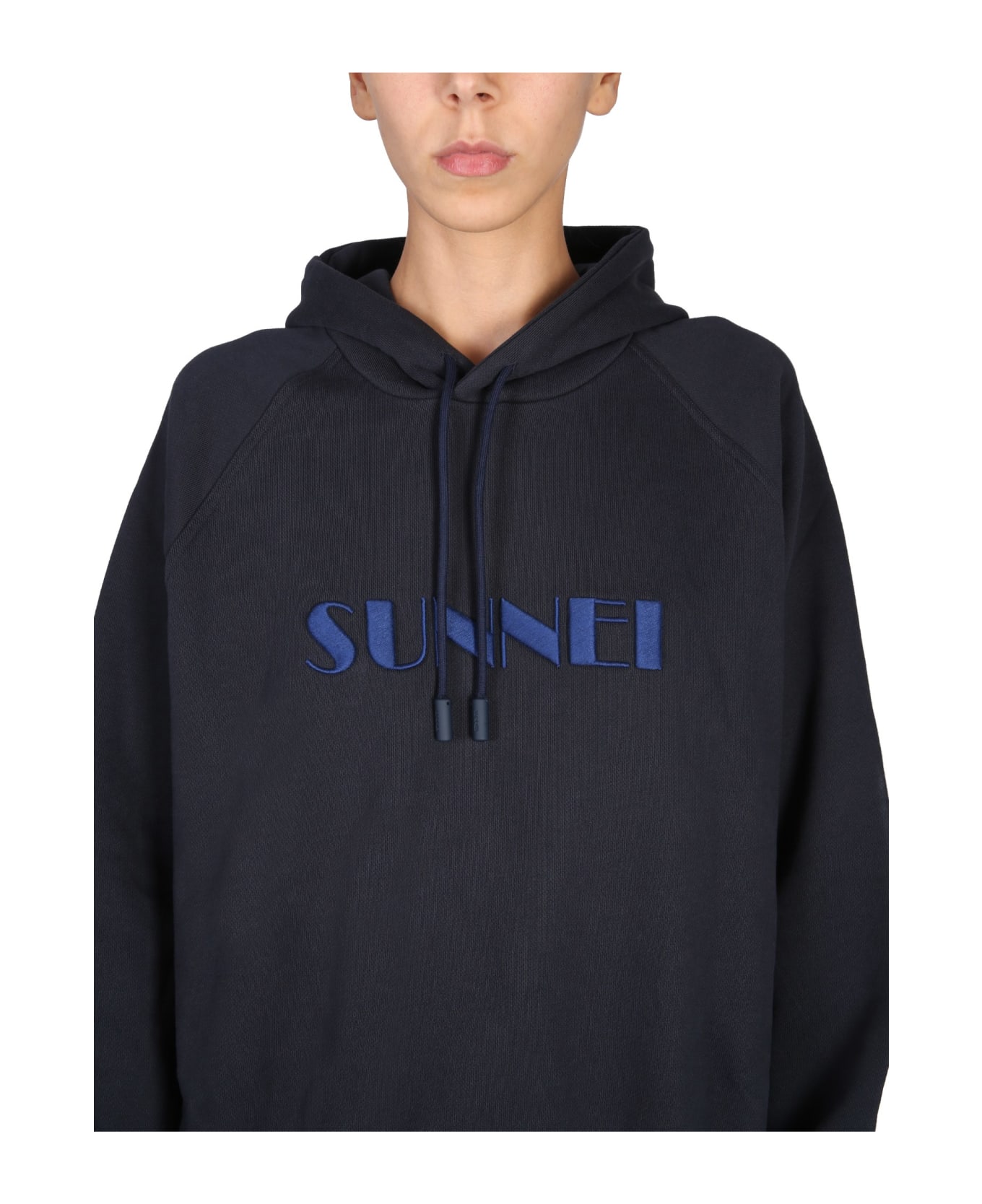 Sunnei Sweatshirt With Logo Embroidery - BLU