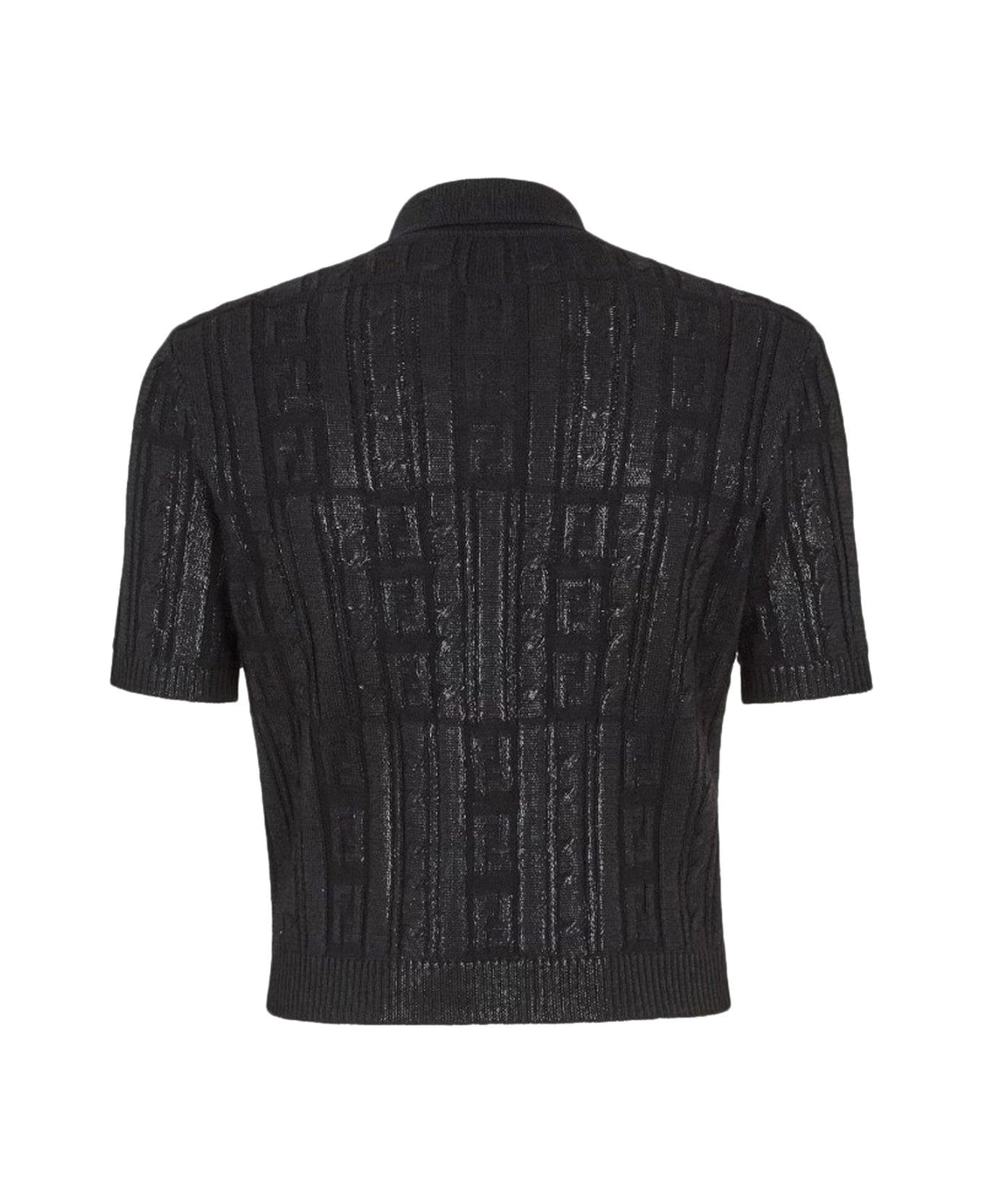 Fendi Ff Sparkle Polo Shirt - Black