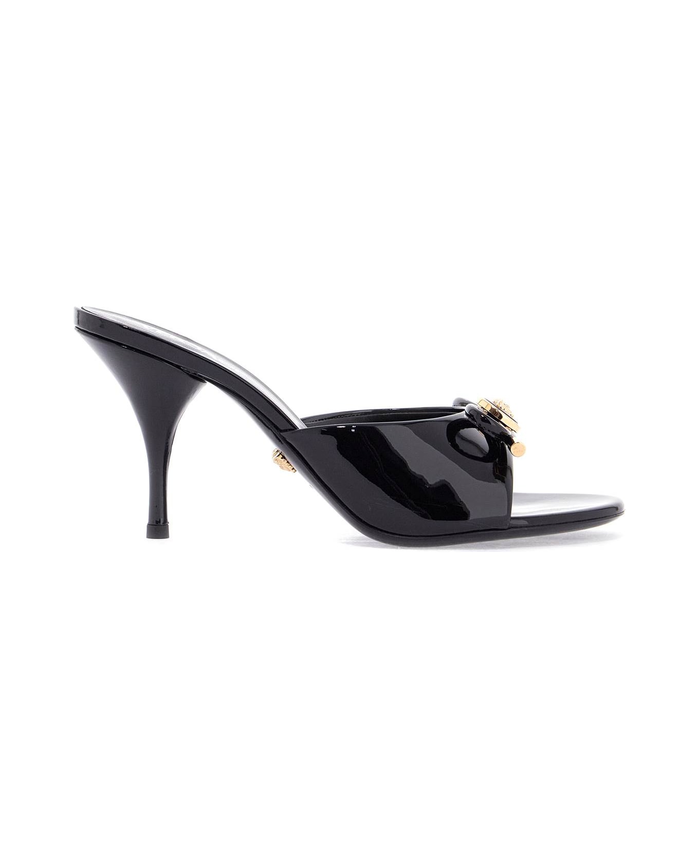 Versace Black Leather Sandals | italist