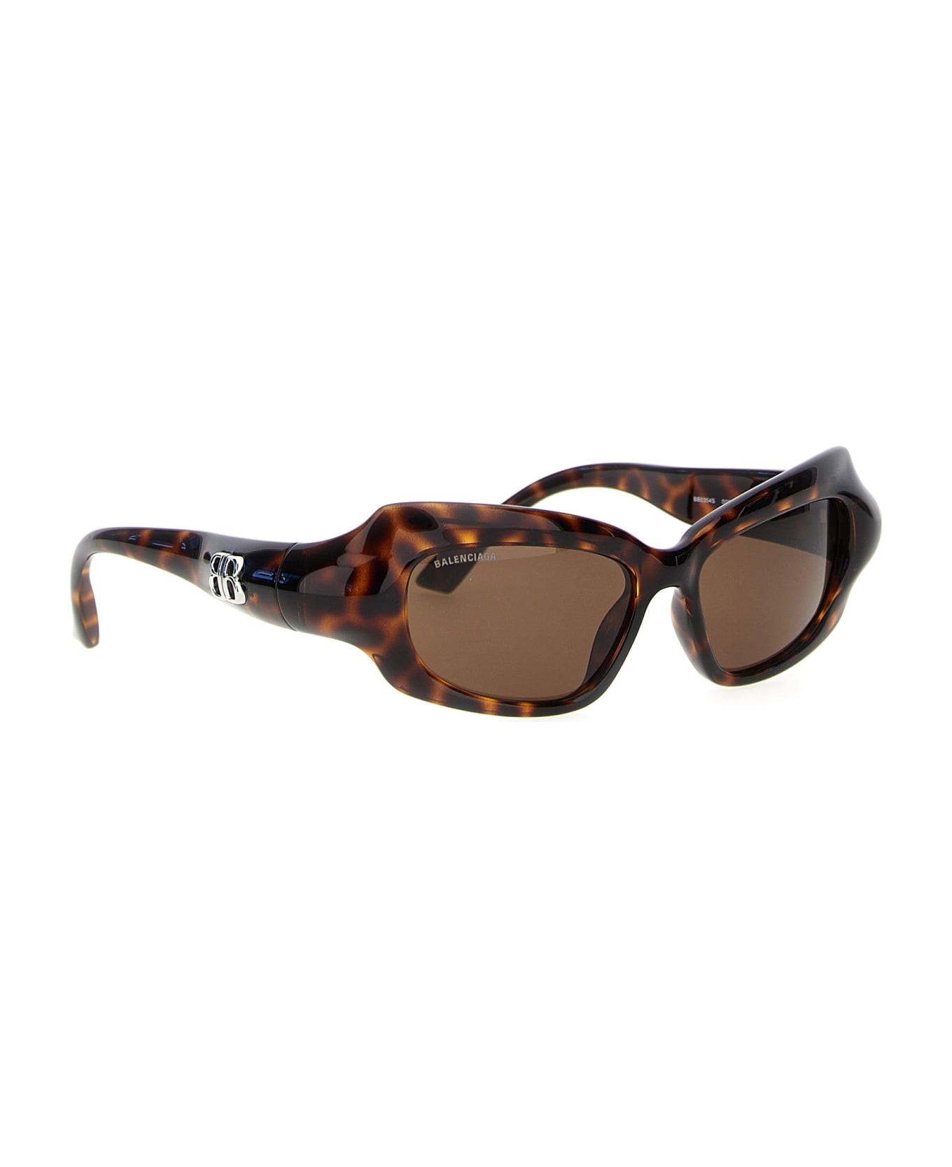 Balenciaga 'palazzo Rectangle' Sunglasses - Brown