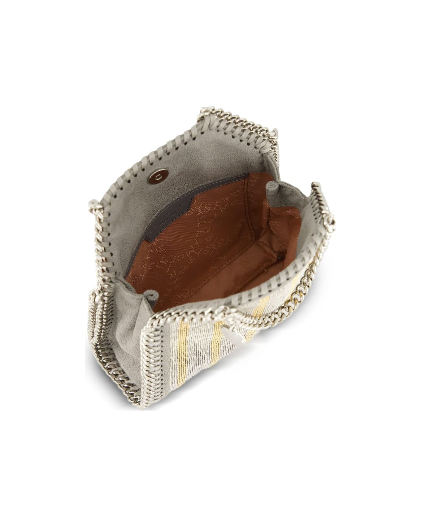 Stella McCartney Striped Falabella Bag - Grey