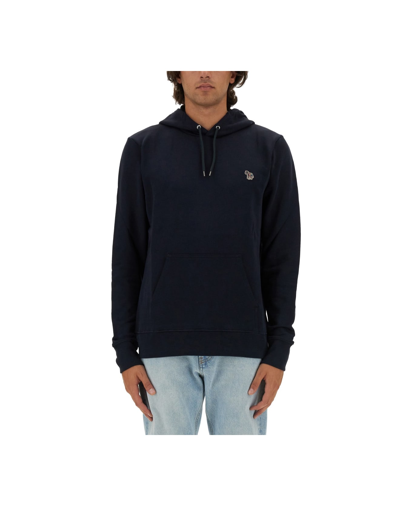 Paul Smith Sweatshirt With Zebra Patch - BLUE