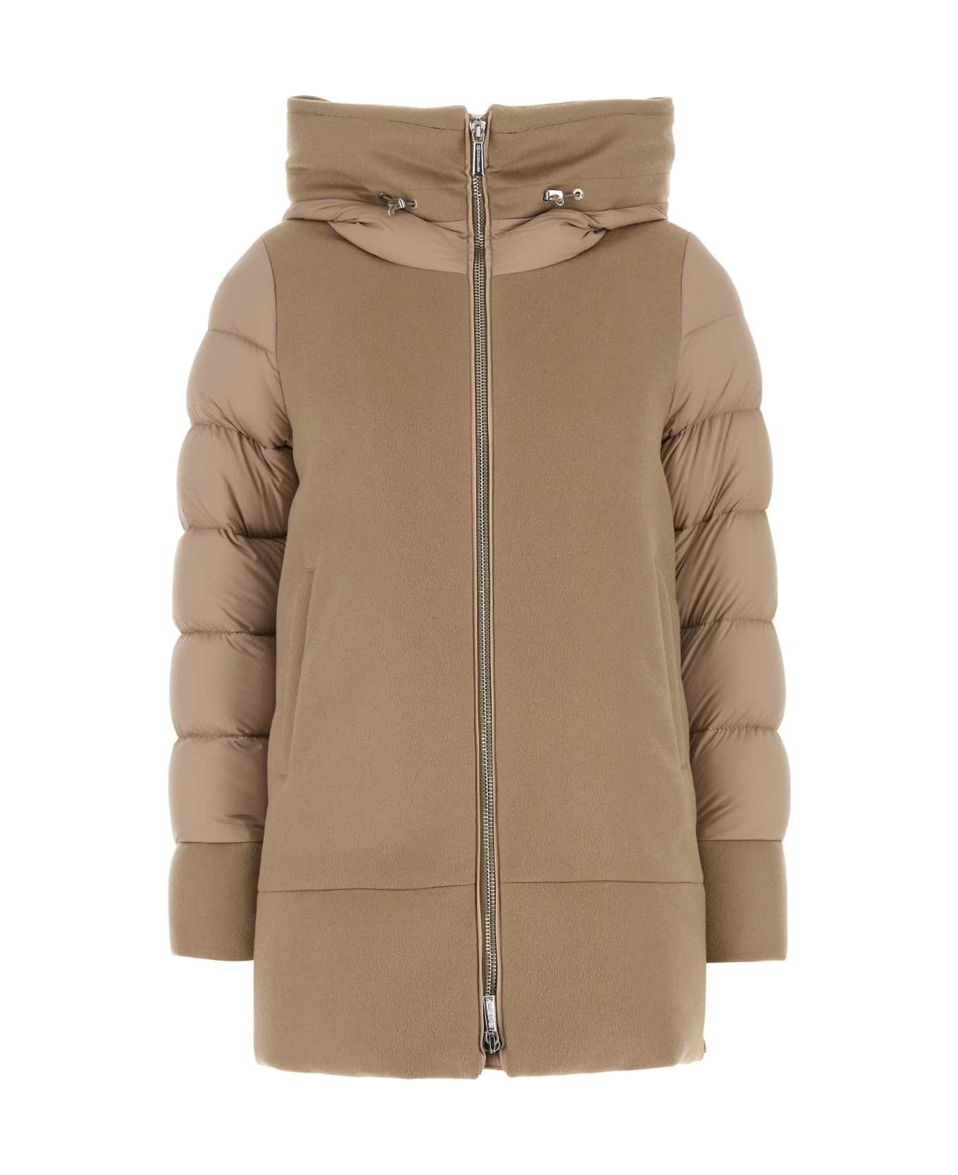 Moorer Beige Wool Blend Fresia-le Down Jacket - NOCCIOLA