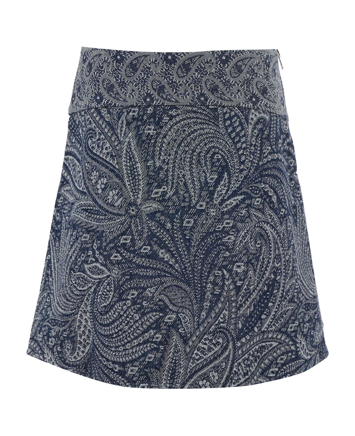 Etro Denim Skirt For Girl With Paisley Print - Denim
