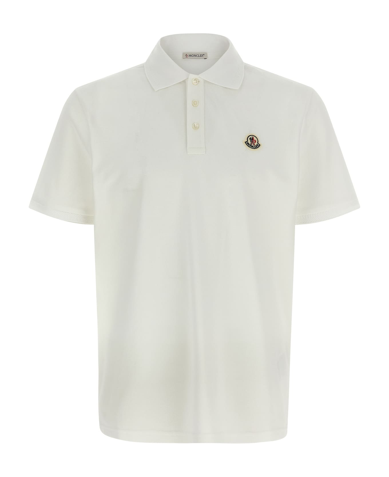 Moncler Logo Patch Polo Shirt - White