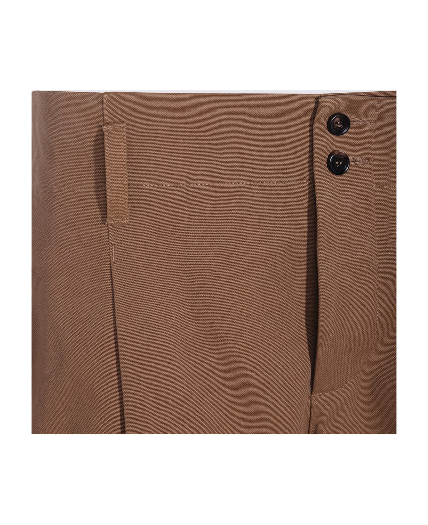 Chloé Brown Cotton Pants - MUSTARD BROWN