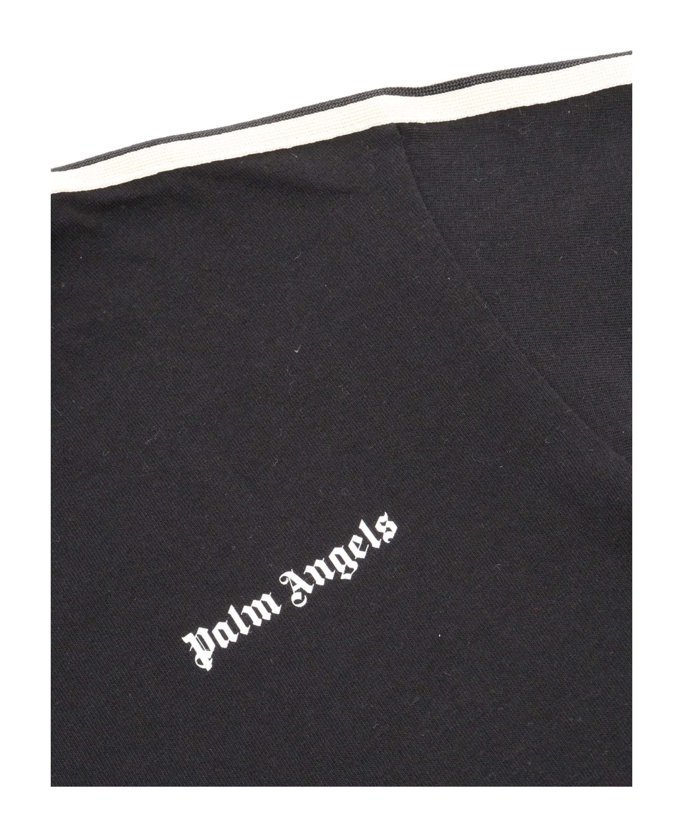 Palm Angels Black T-shirt With Logo - BLACK