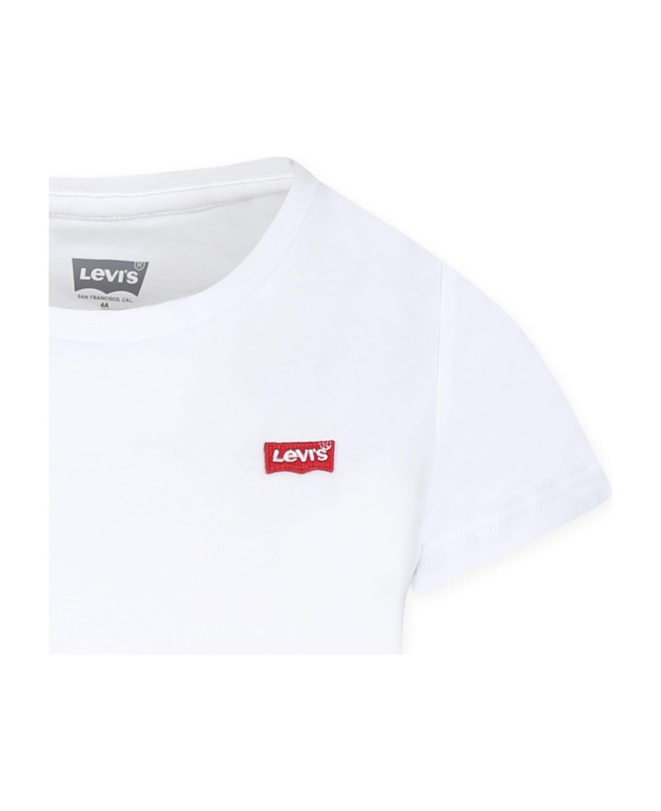 Levi
s White T-shirt For Girl With Logo - White