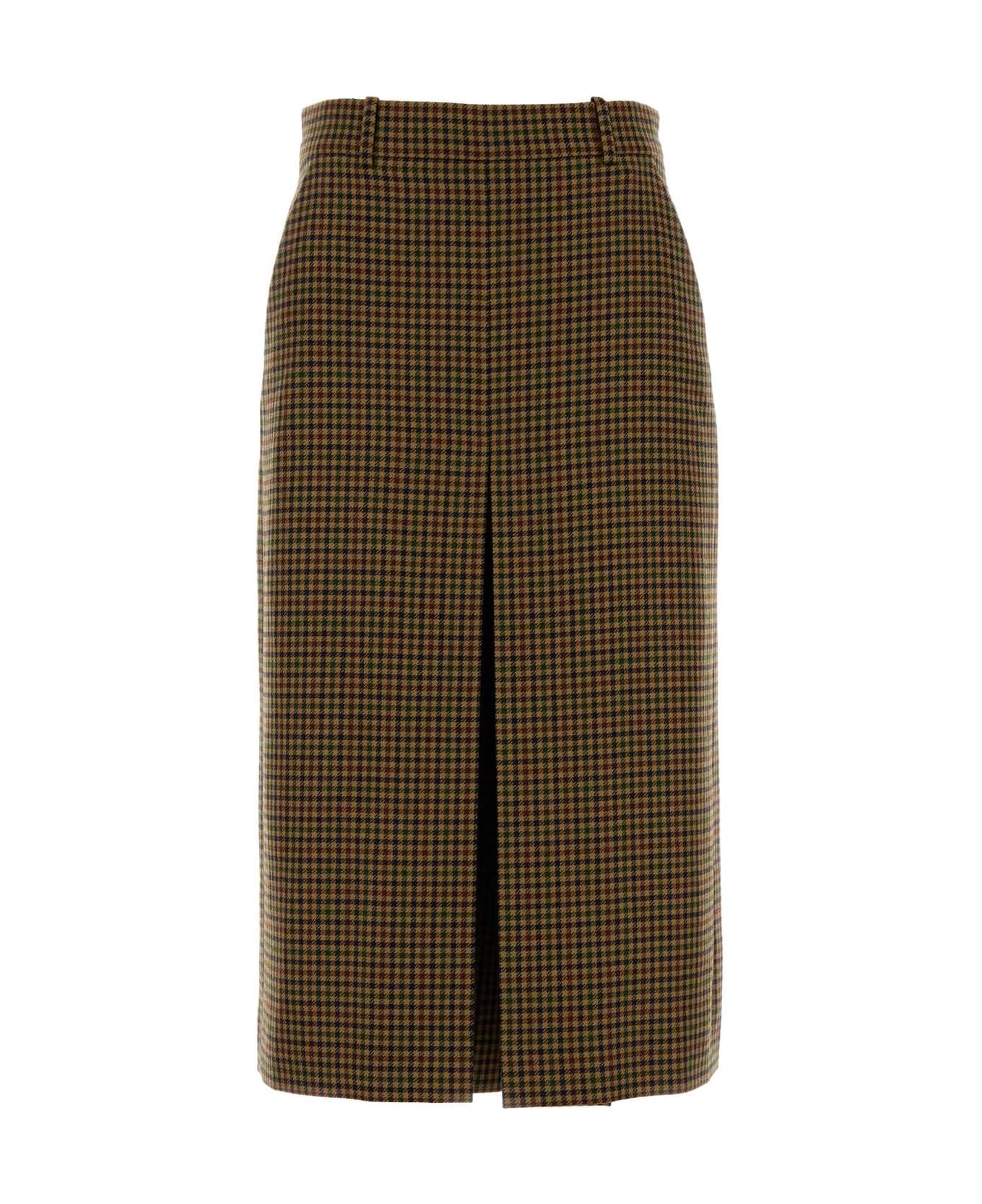 Saint Laurent Embroidered Wool Pant-skirt - BEIGE MULTICOLORE