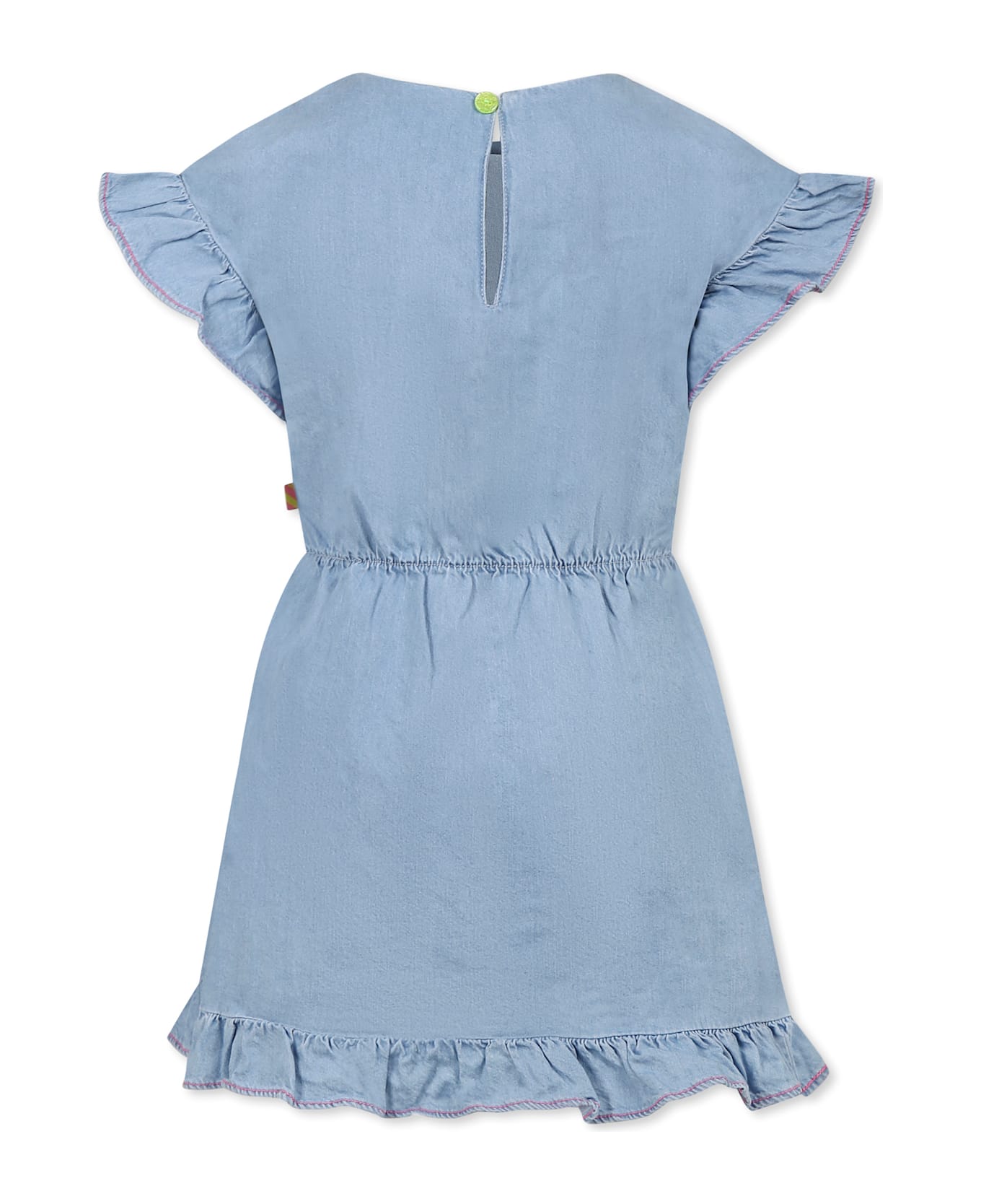 Billieblush Denim Dress For Girl With Palm Tree - Denim