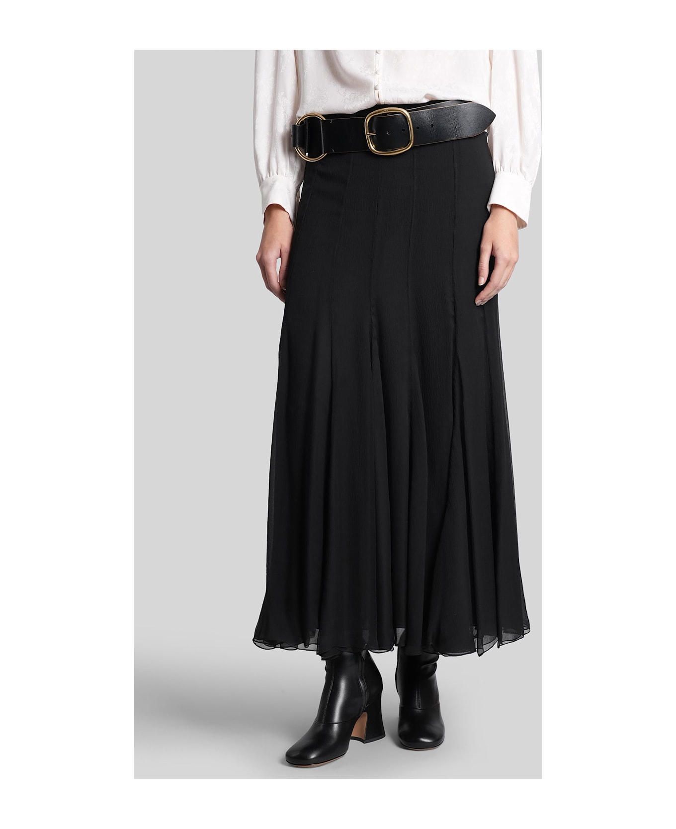 Chloé Skirt In Black Silk - black