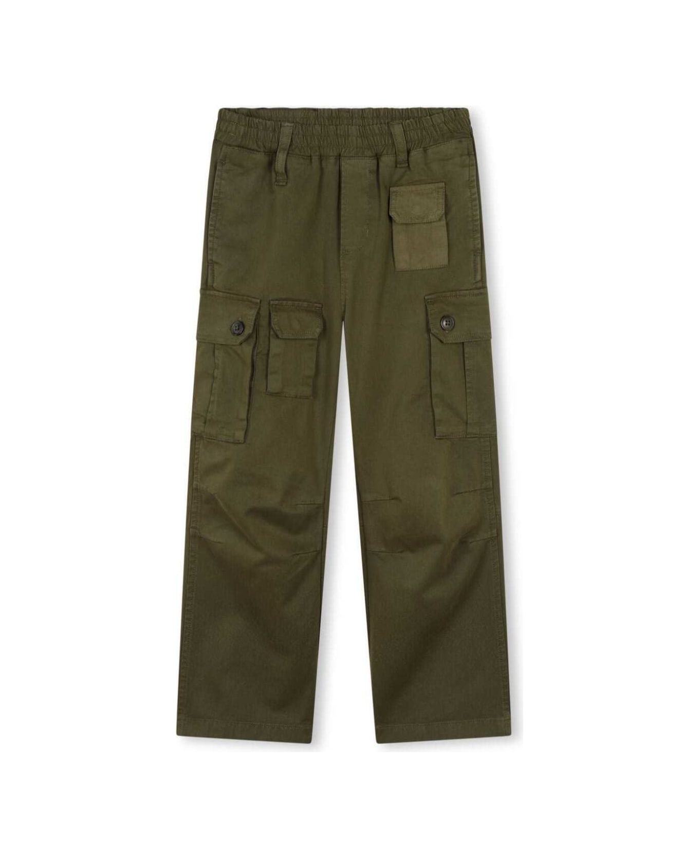 Marc Jacobs Green Cargo Pants With Pockets And Logo Application In Cotton Blend Boy - Green