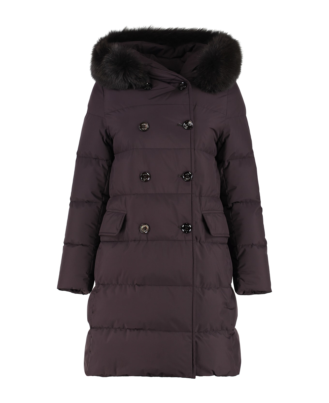 Moorer Ainara Hooded Down Jacket - prune