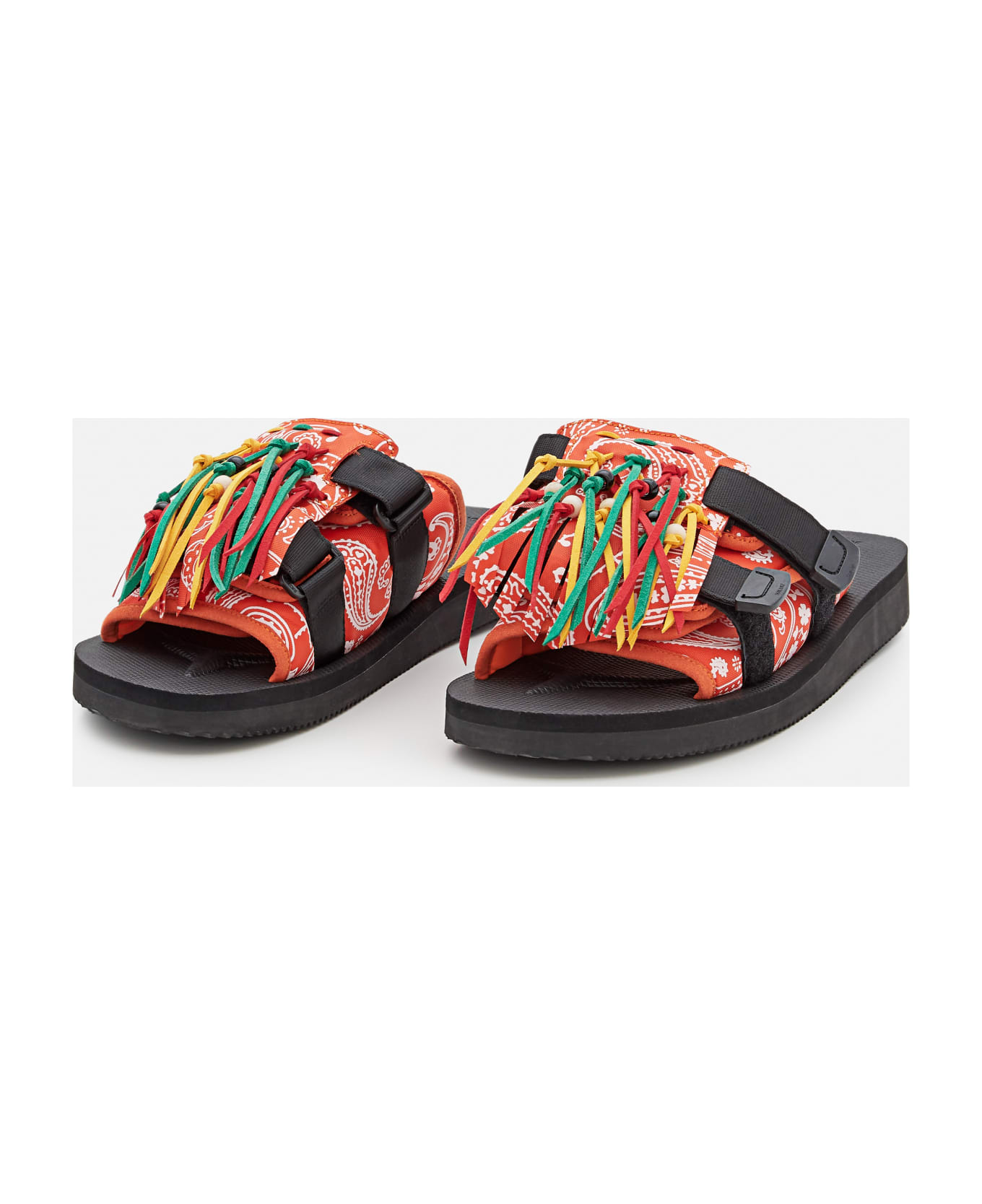 Alanui Suicoke X Alanui Moto Fringed Slides - Red