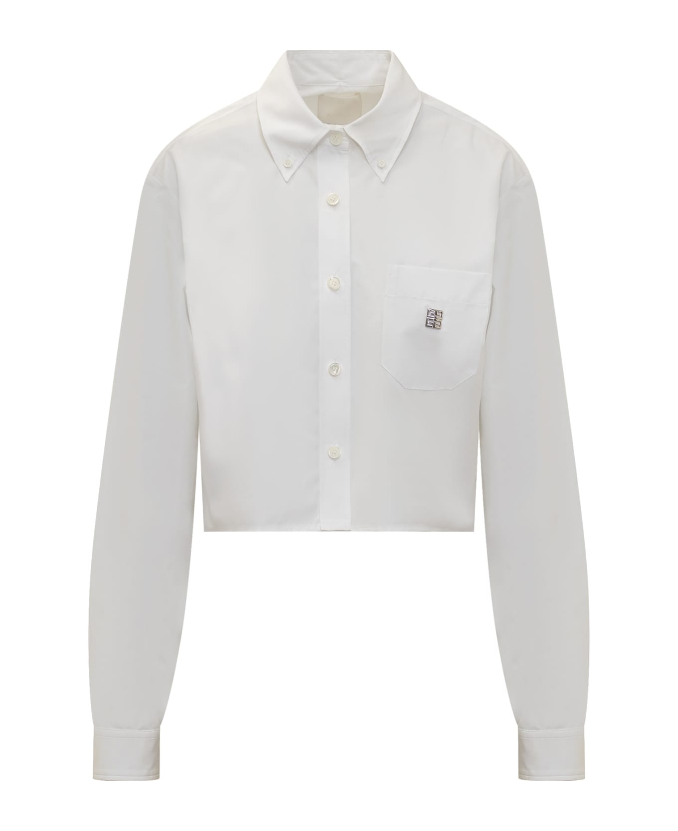 Givenchy Poplin Cropped Shirt - White