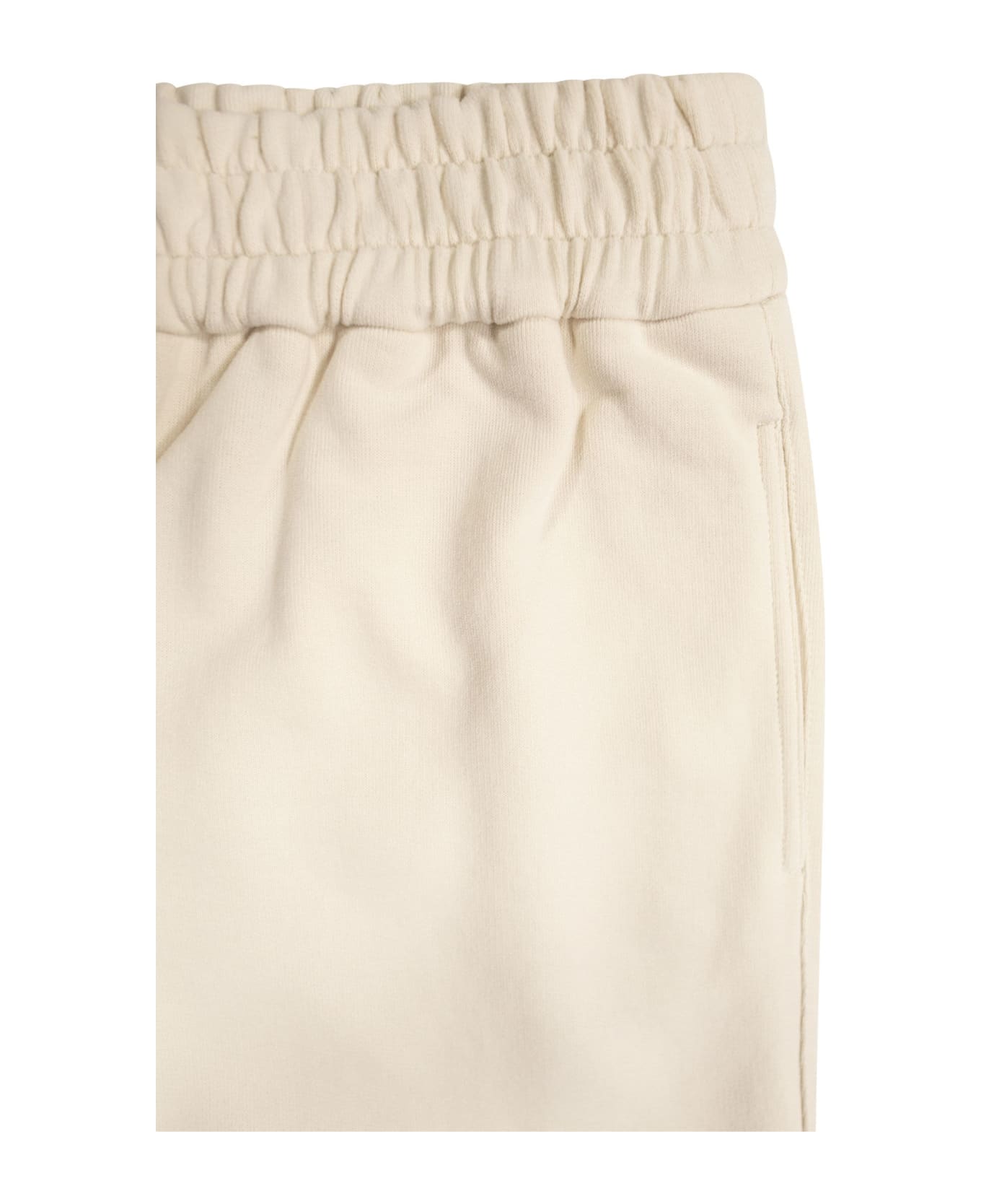 Brunello Cucinelli Smooth Cotton Fleece Trousers - Beige