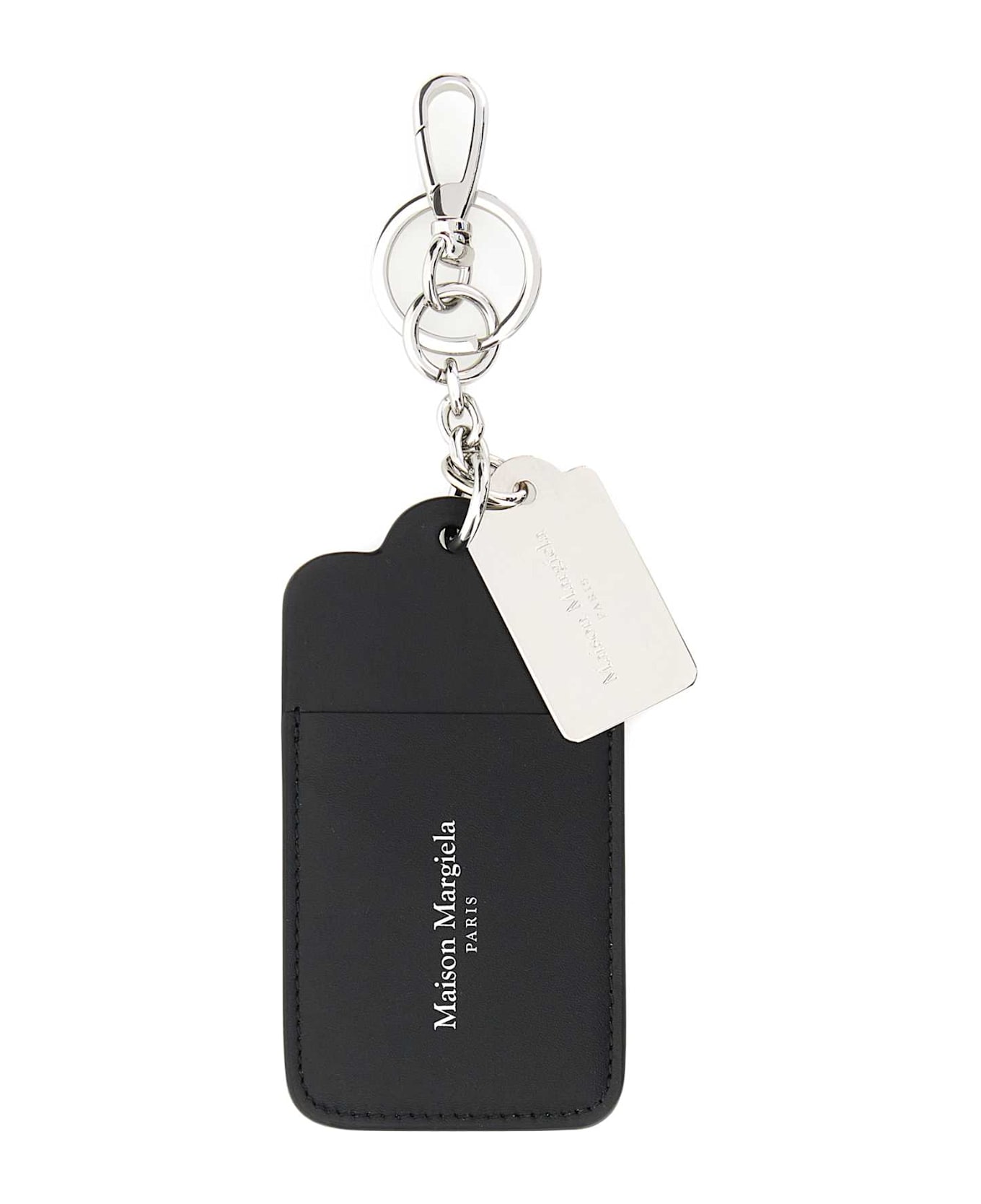Maison Margiela Black Leather Keyring - BLACK