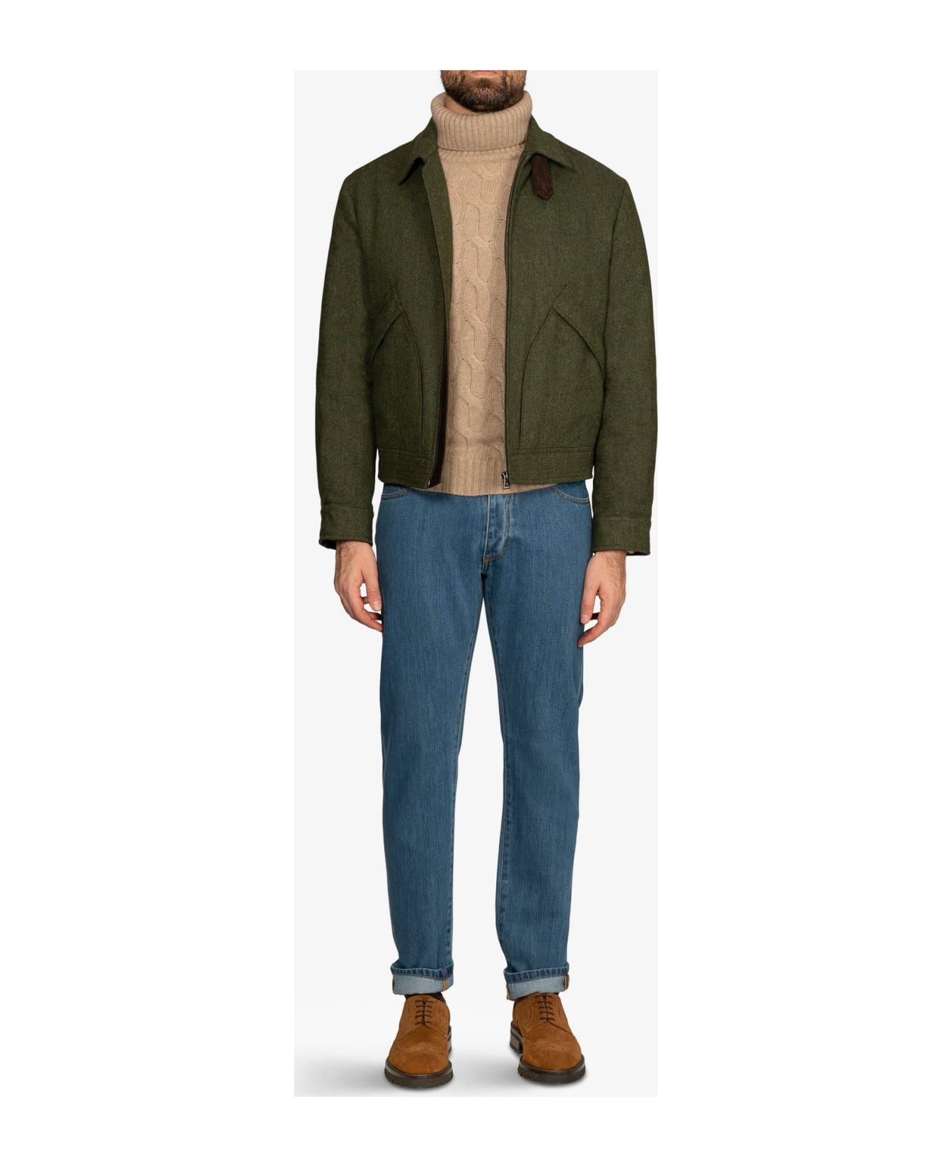 Larusmiani Casual Jacket Oblique Blazer - Green