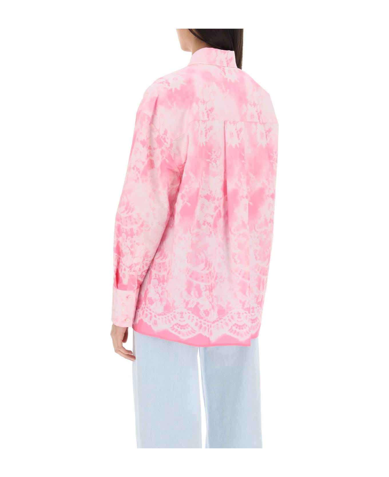 MSGM Oversized Shirt With All-over Print - ROSA (Pink)