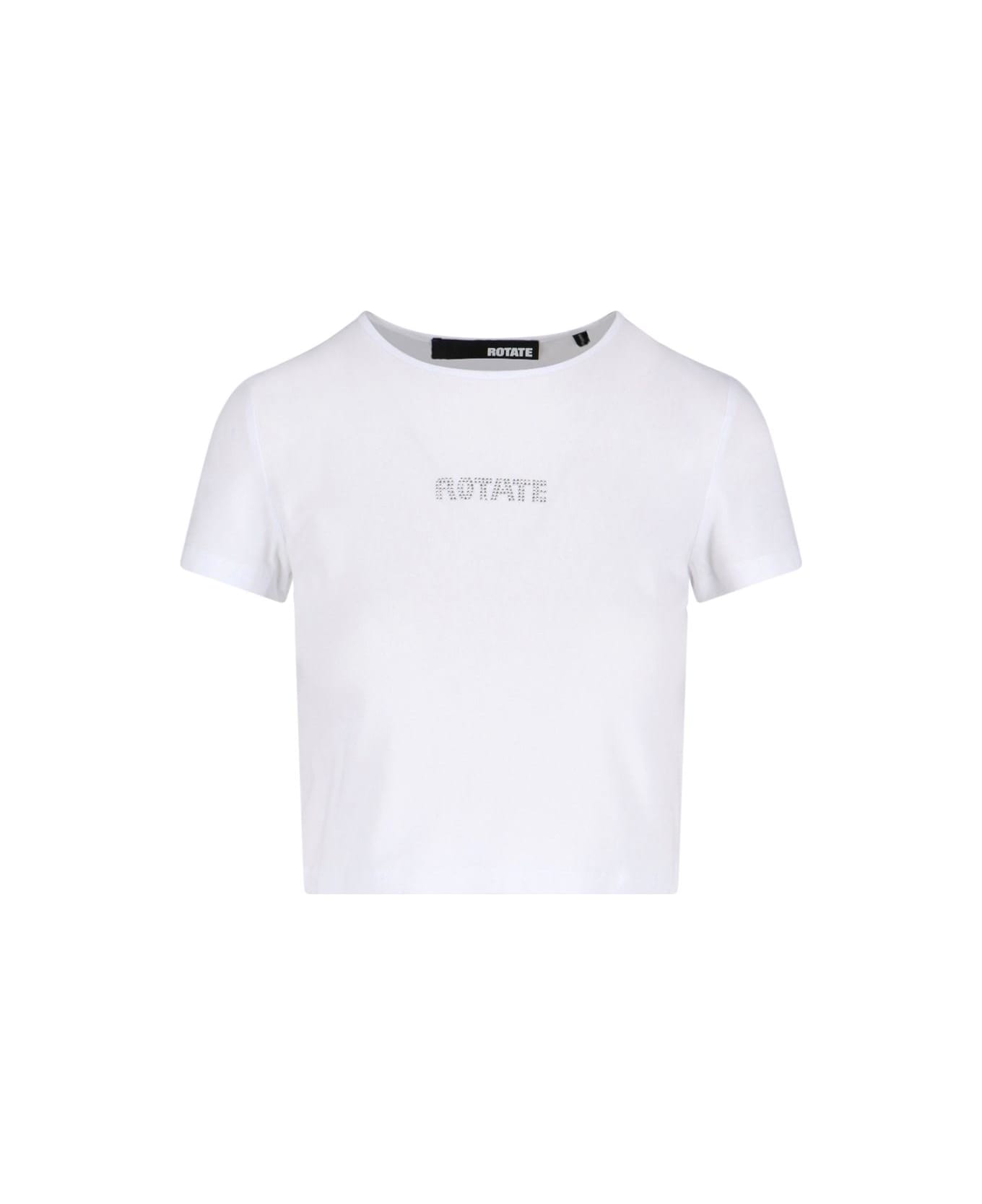 Rotate by Birger Christensen Logo Crop T-shirt - BIANCO