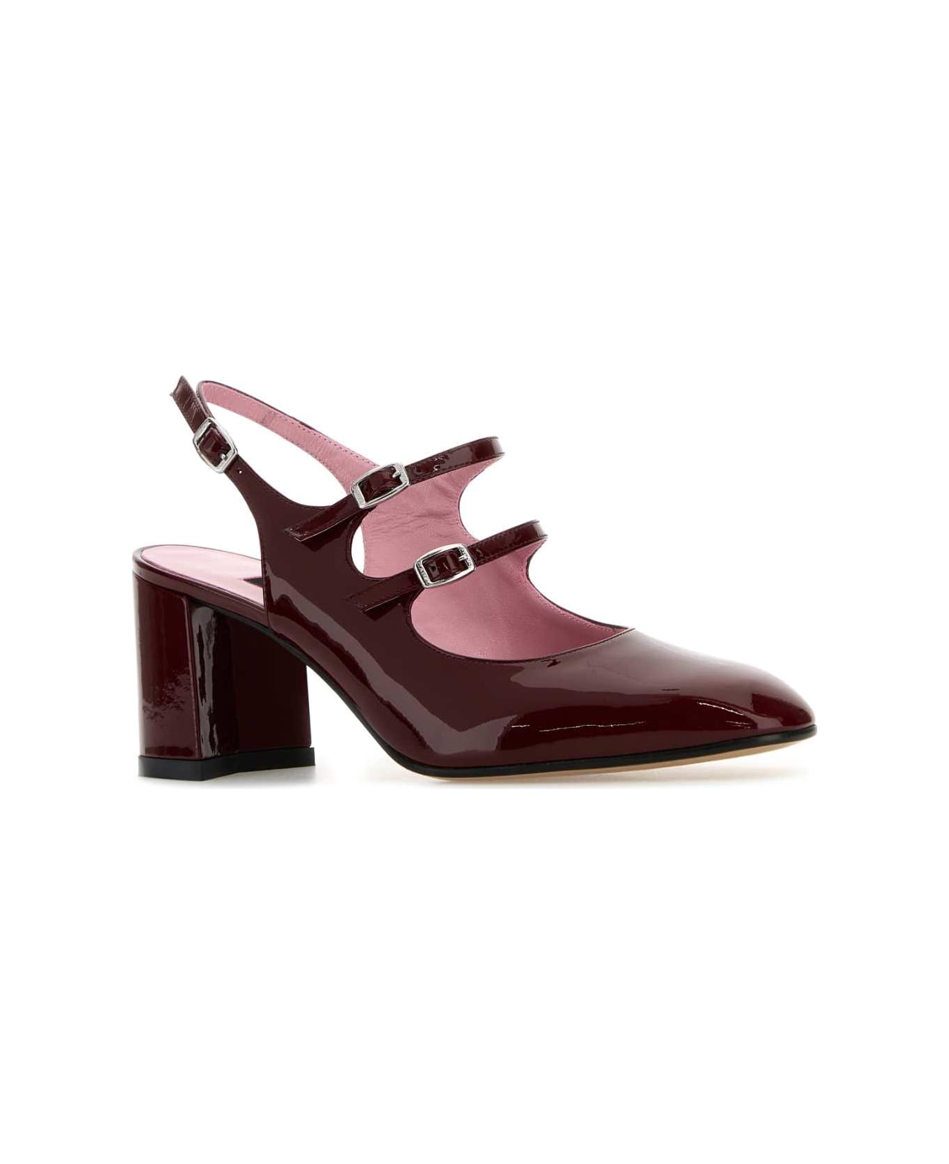 Carel Burgundy Leather Banana Pumps - BURGUNDY ハイヒール