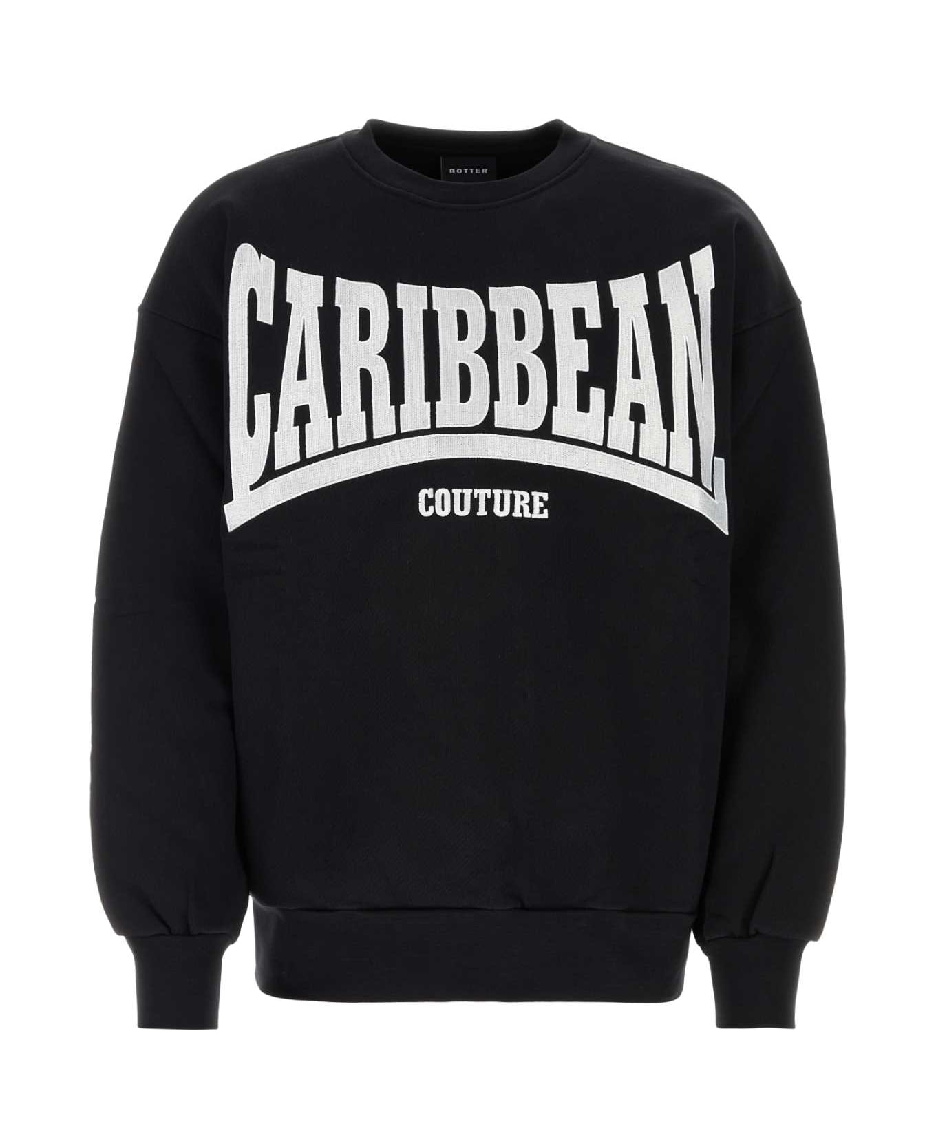 Botter Black Cotton Sweatshirt - BLACK CARIBBEAN COUTURE EMBR フリース