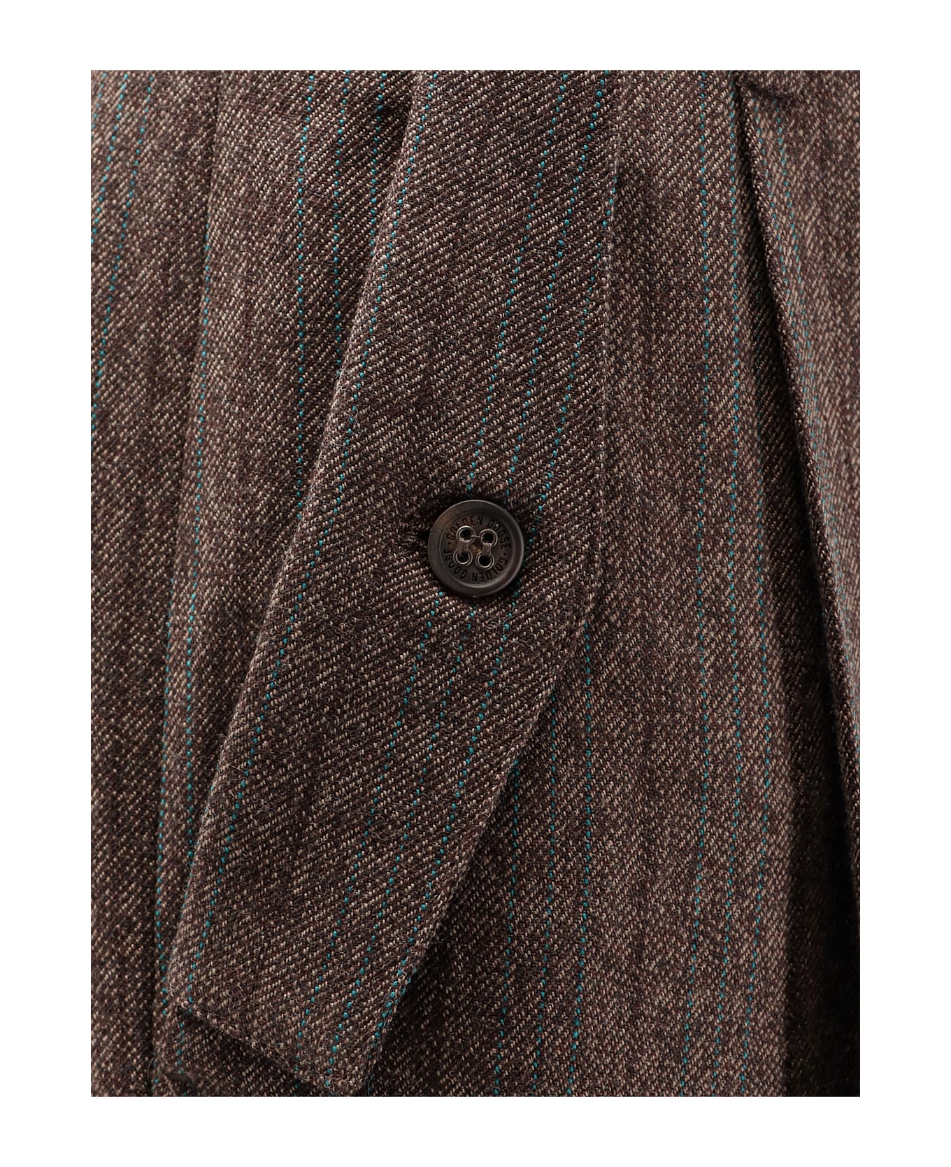 Golden Goose Naomi Virgin Wool Trousers - COCOA BROWN/TURQUOISE