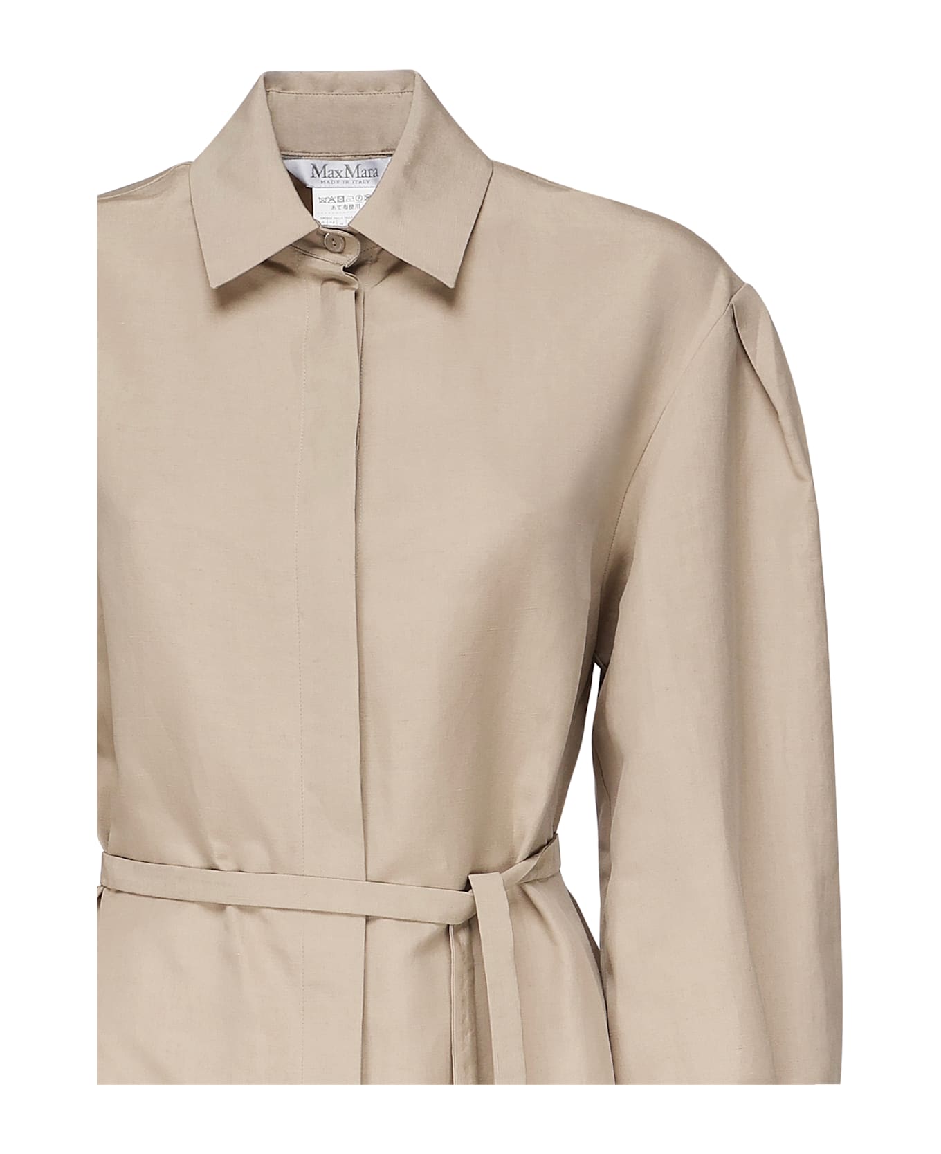 Max Mara Linen And Silk Business Shirt - Beige