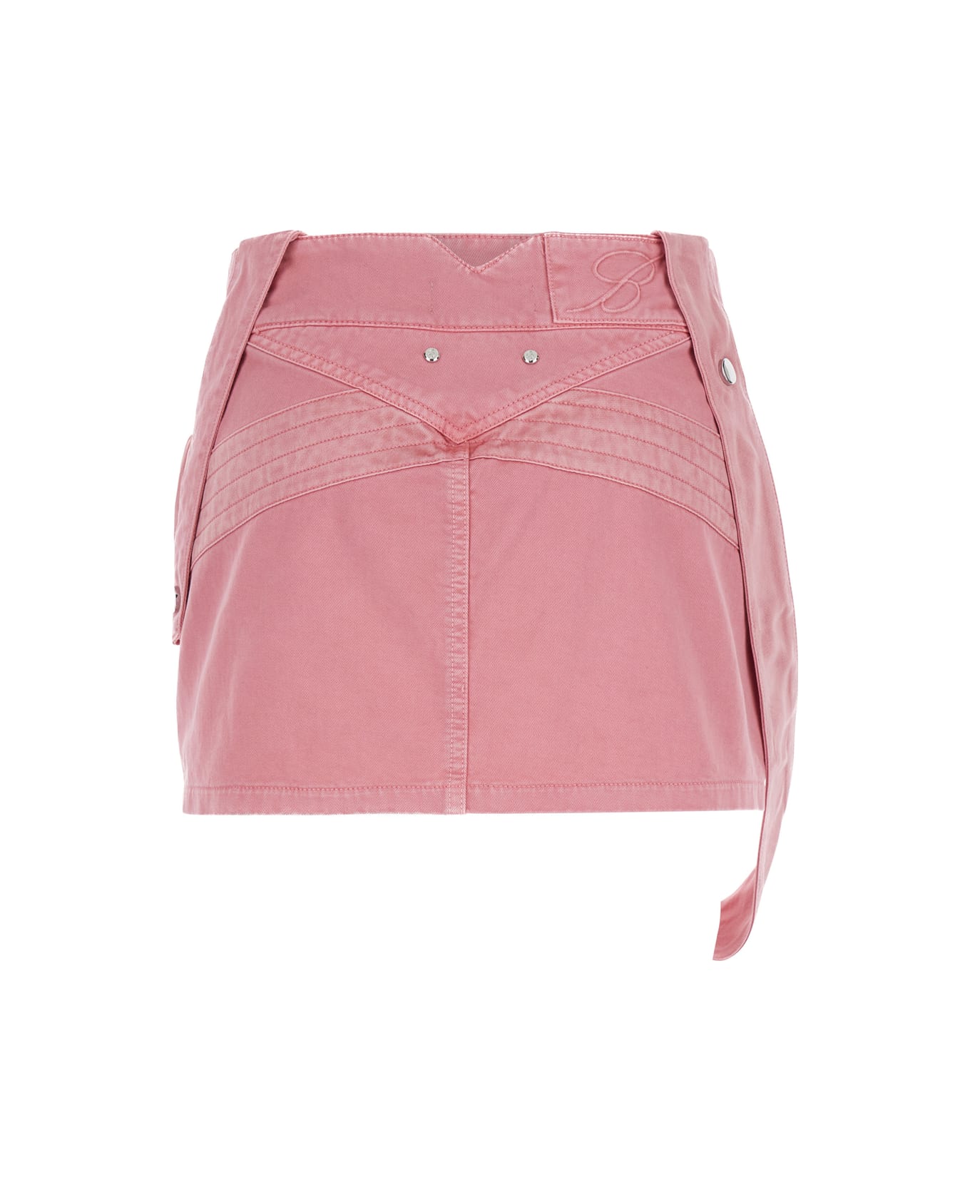 Blumarine Pink Medium Waist Miniskirt In Cotton Woman - Pink