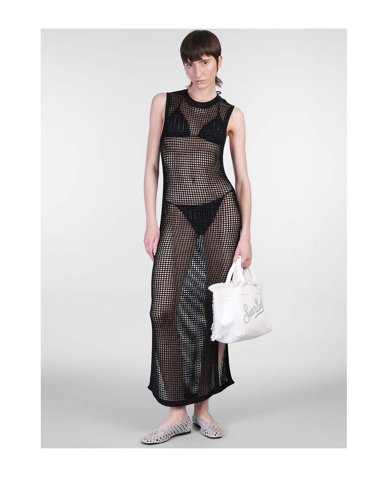 MC2 Saint Barth Eileen Long Dress In Black Viscose - black