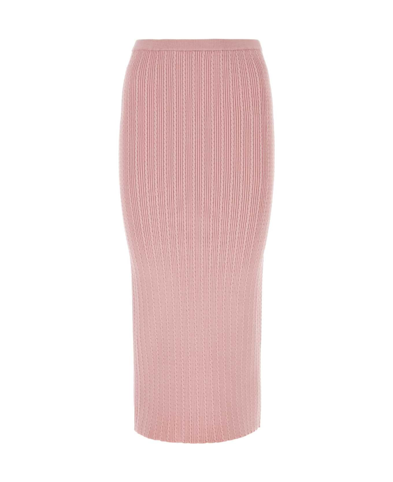 Alessandra Rich Pink Stretch Cotton Blend Skirt - PINK